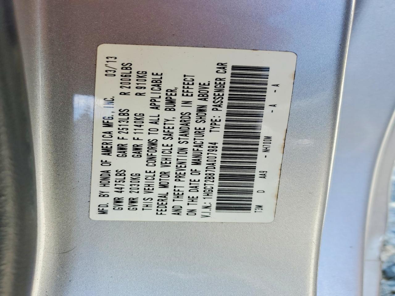 2013 Honda Accord Exl Silver vin: 1HGCT2B87DA007984