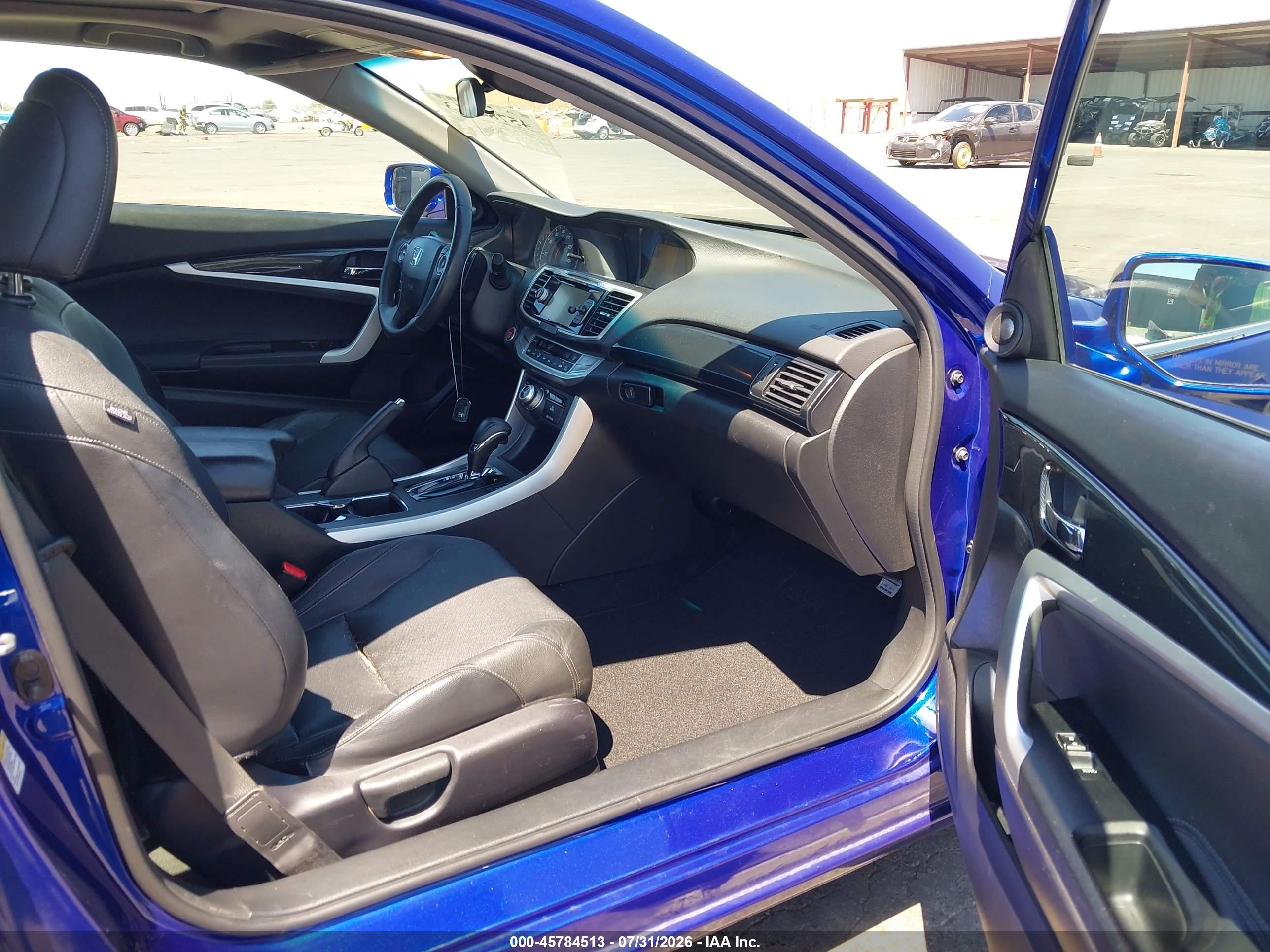2014 Honda Accord Ex-l V-6 Blue vin: 1HGCT2B88EA003489
