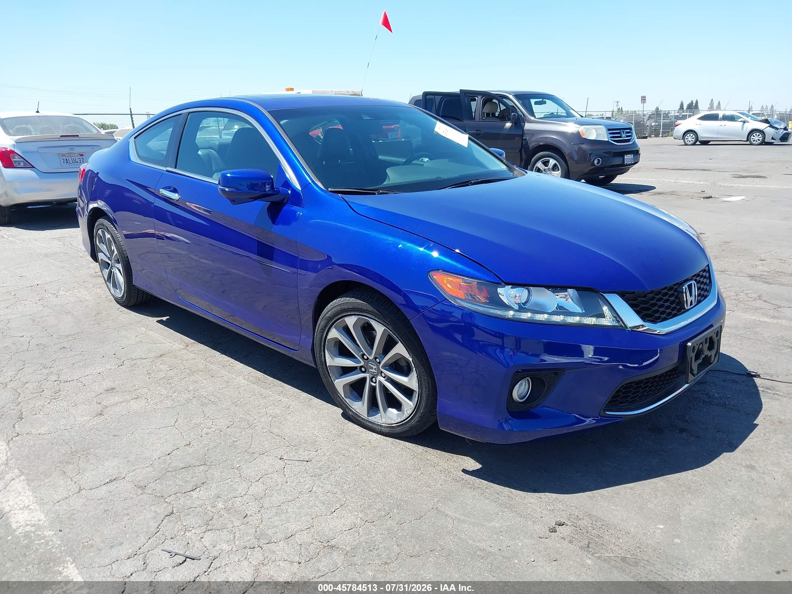2014 Honda Accord Ex-l V-6 Blue vin: 1HGCT2B88EA003489