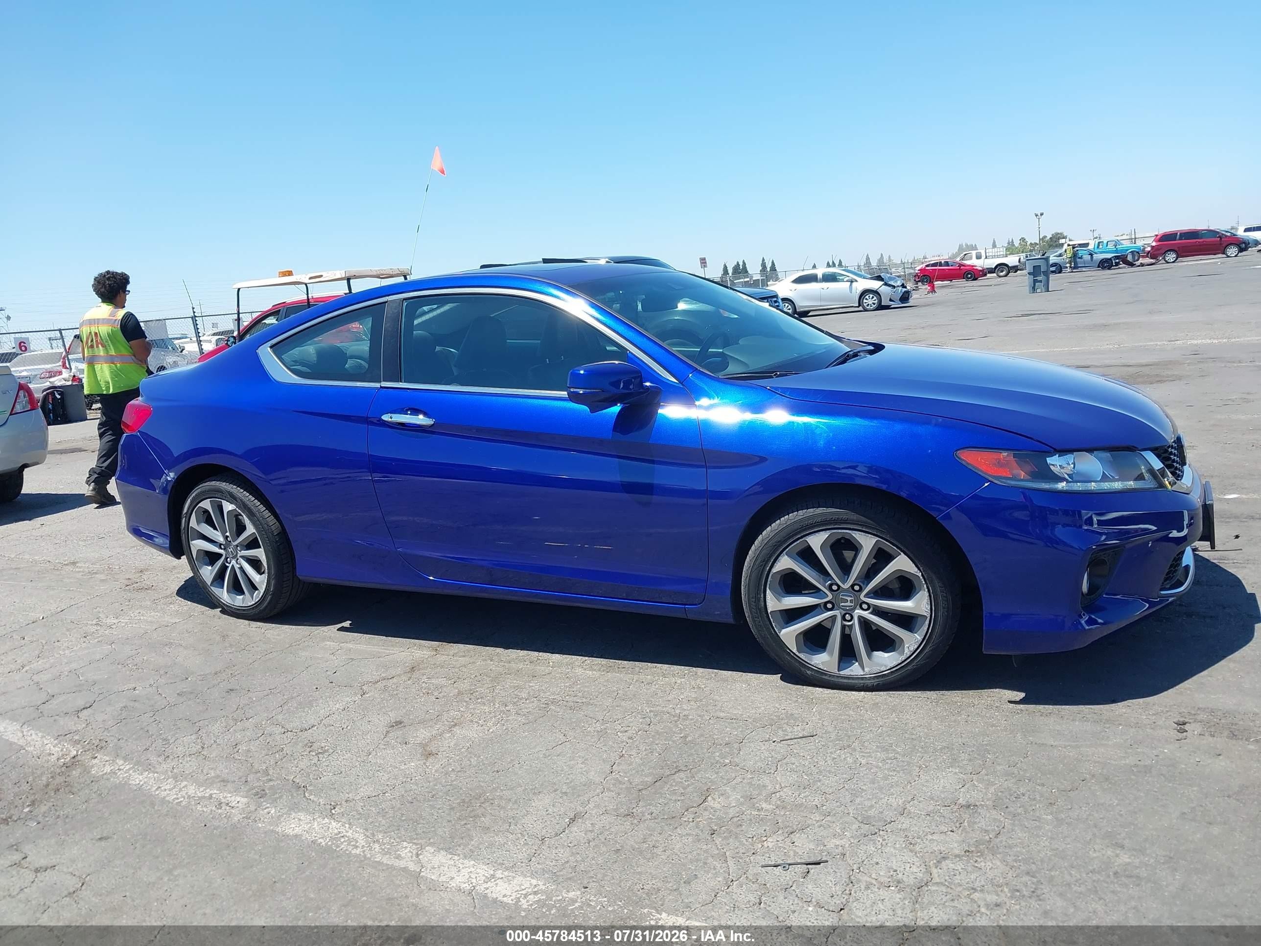2014 Honda Accord Ex-l V-6 Blue vin: 1HGCT2B88EA003489