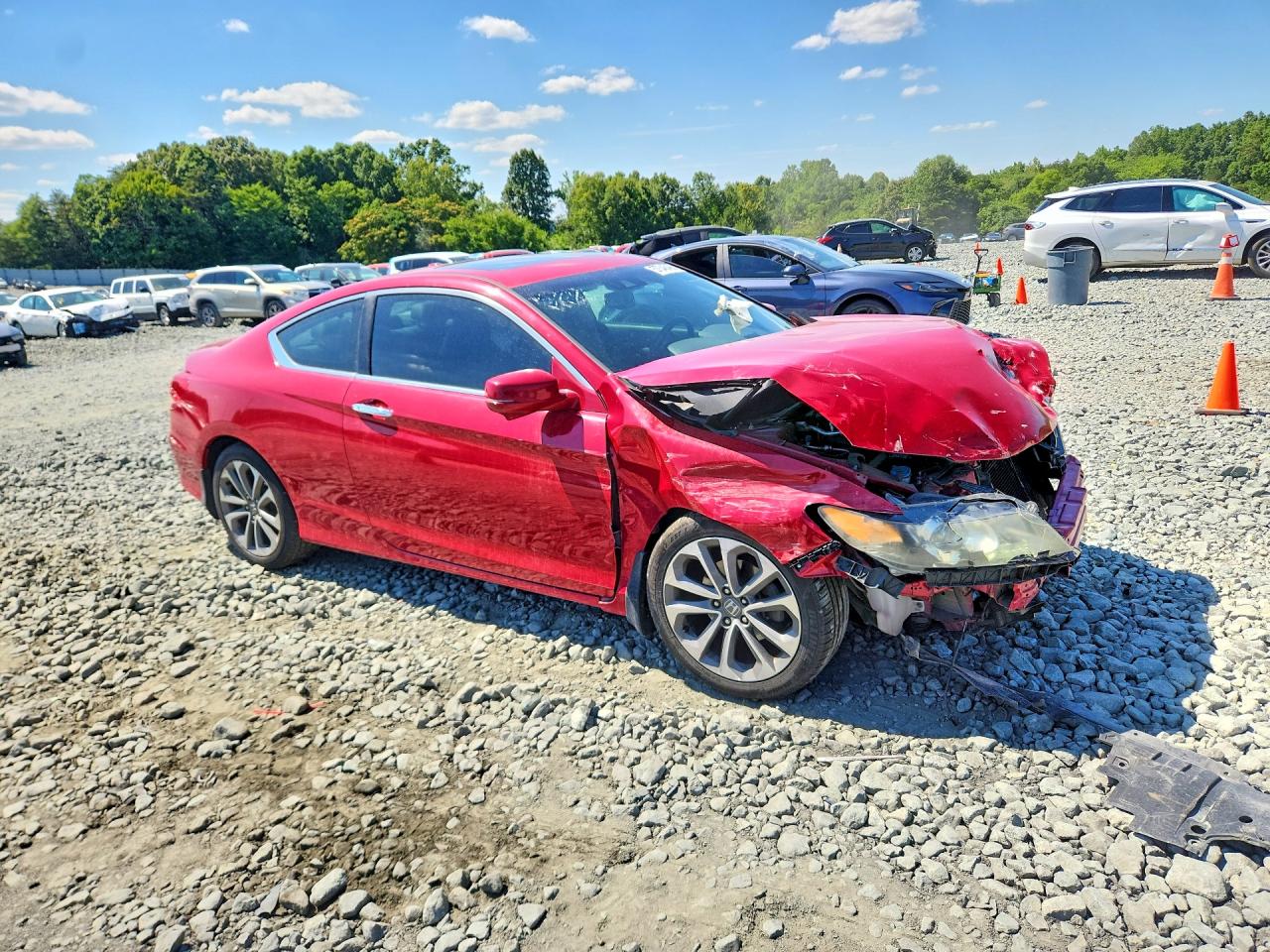 2015 Honda Accord Exl Red vin: 1HGCT2B88FA004014