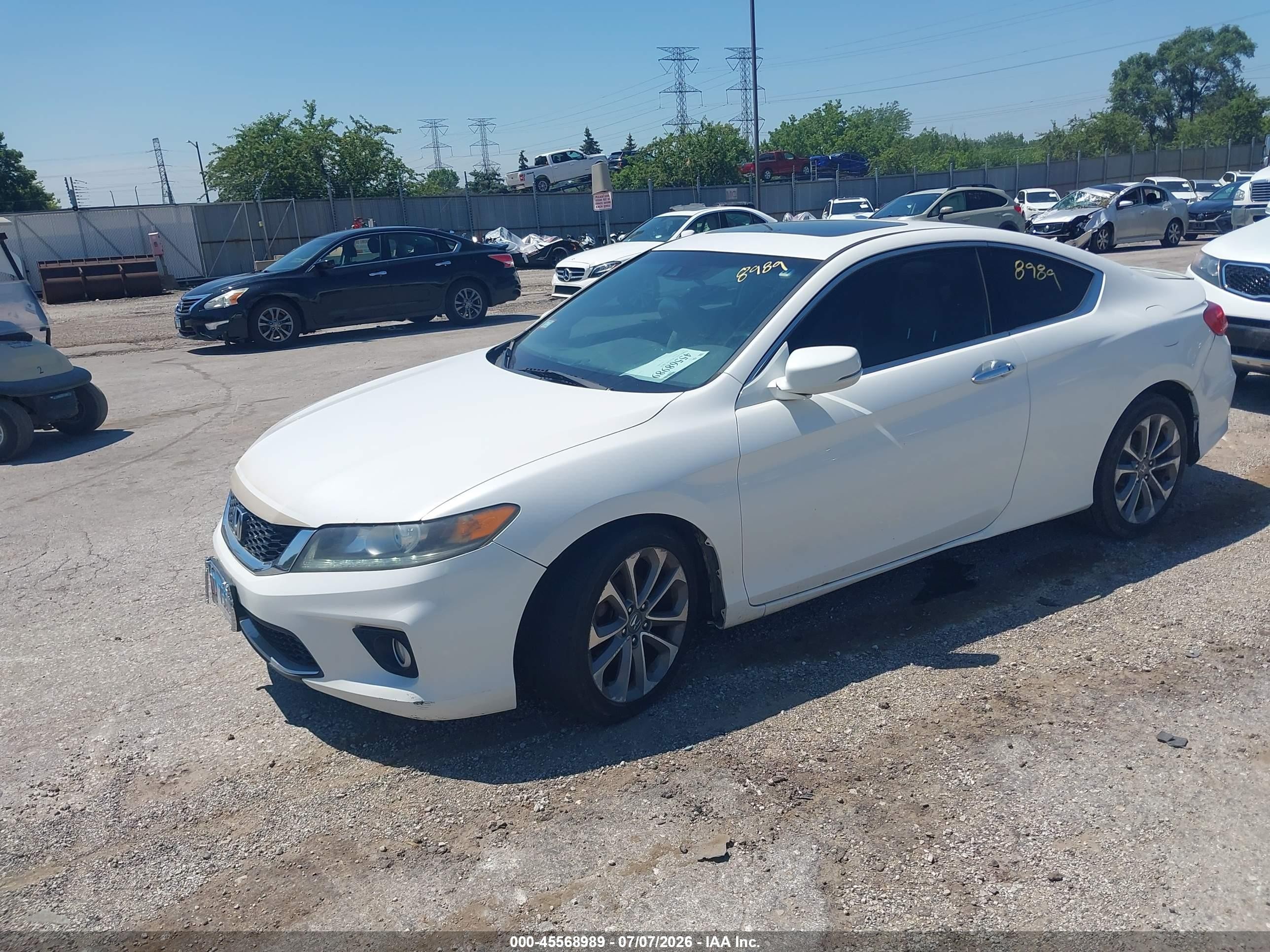 2014 Honda Accord Ex-l V-6 White vin: 1HGCT2B89EA009088