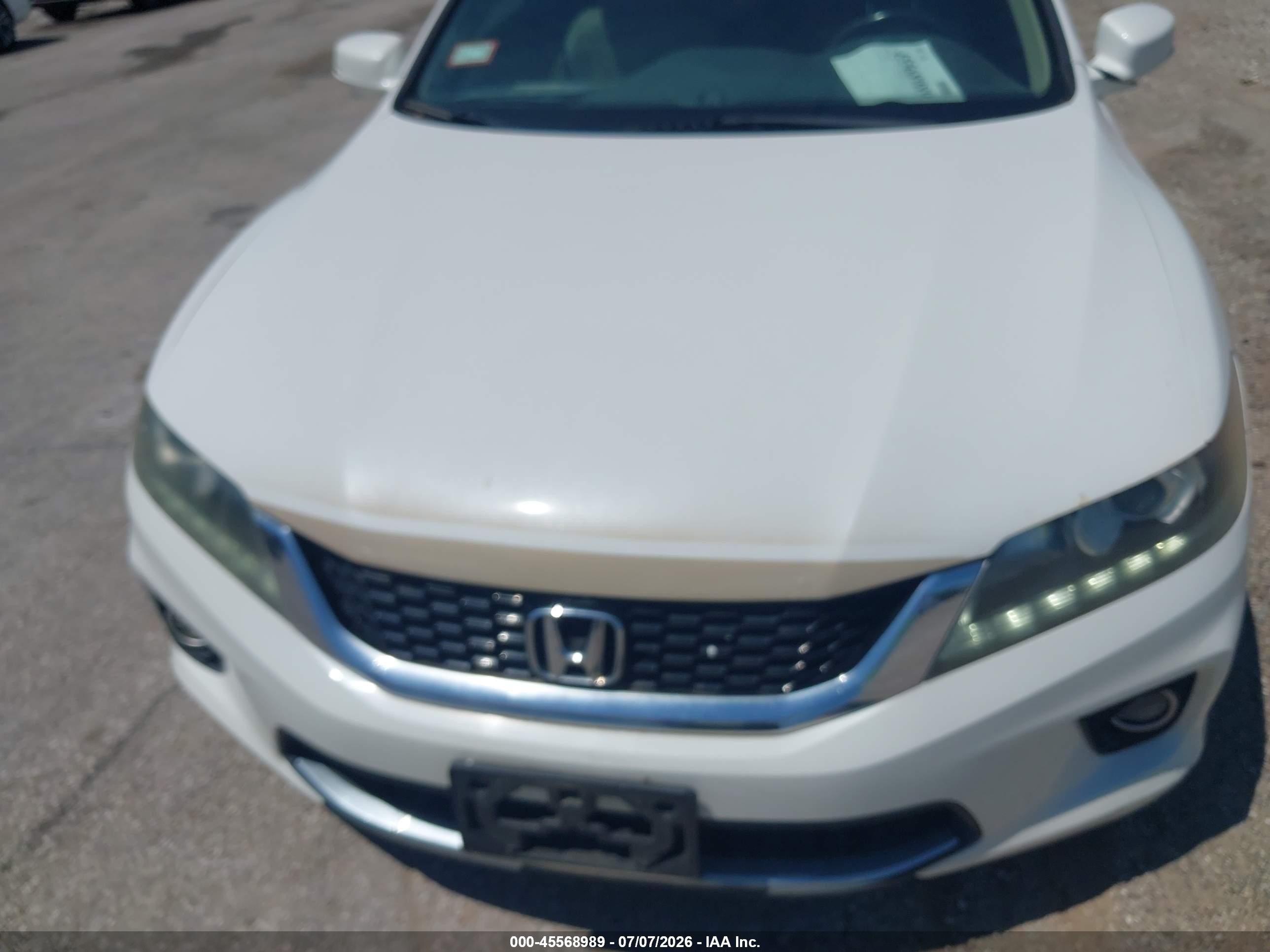 2014 Honda Accord Ex-l V-6 White vin: 1HGCT2B89EA009088