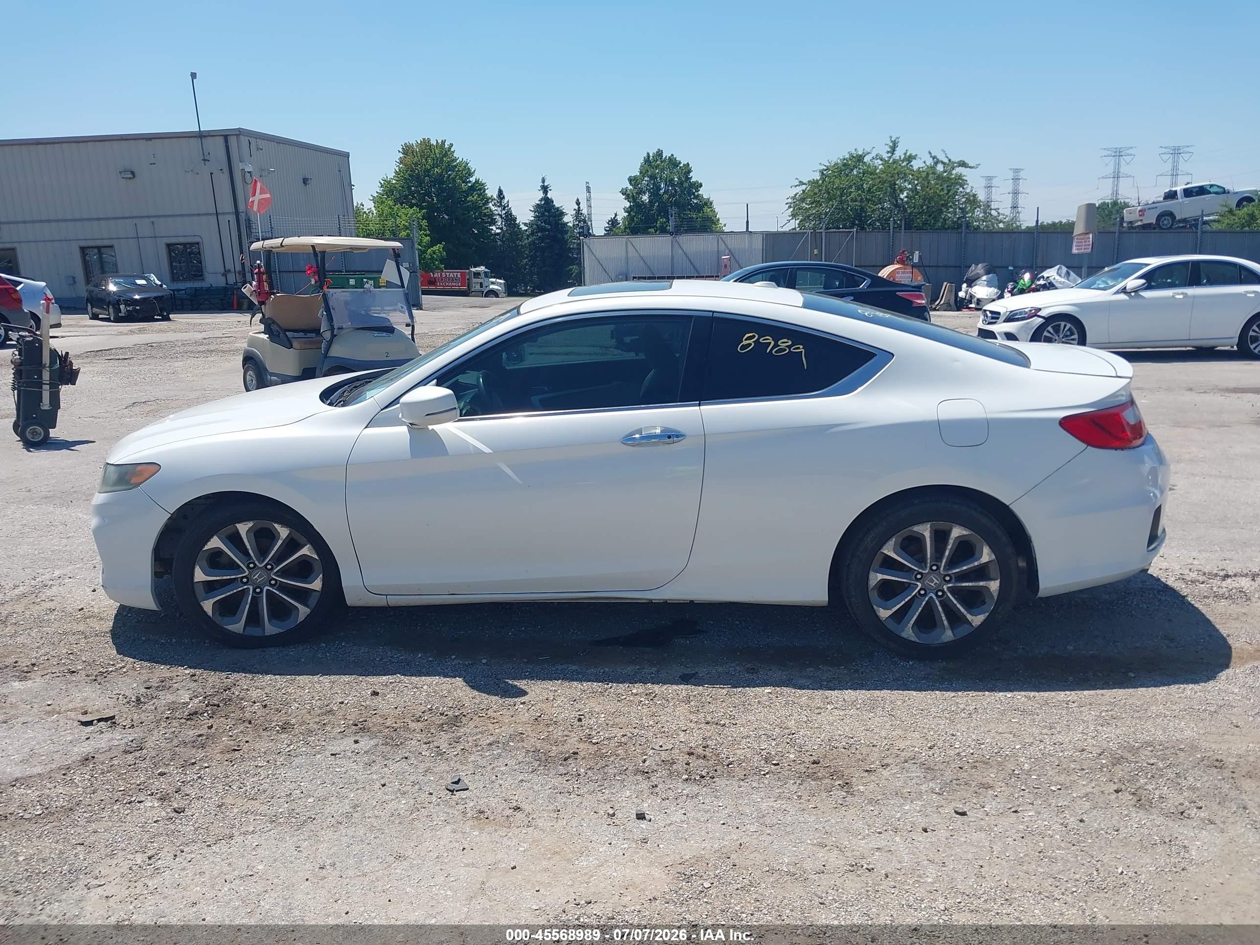 2014 Honda Accord Ex-l V-6 White vin: 1HGCT2B89EA009088