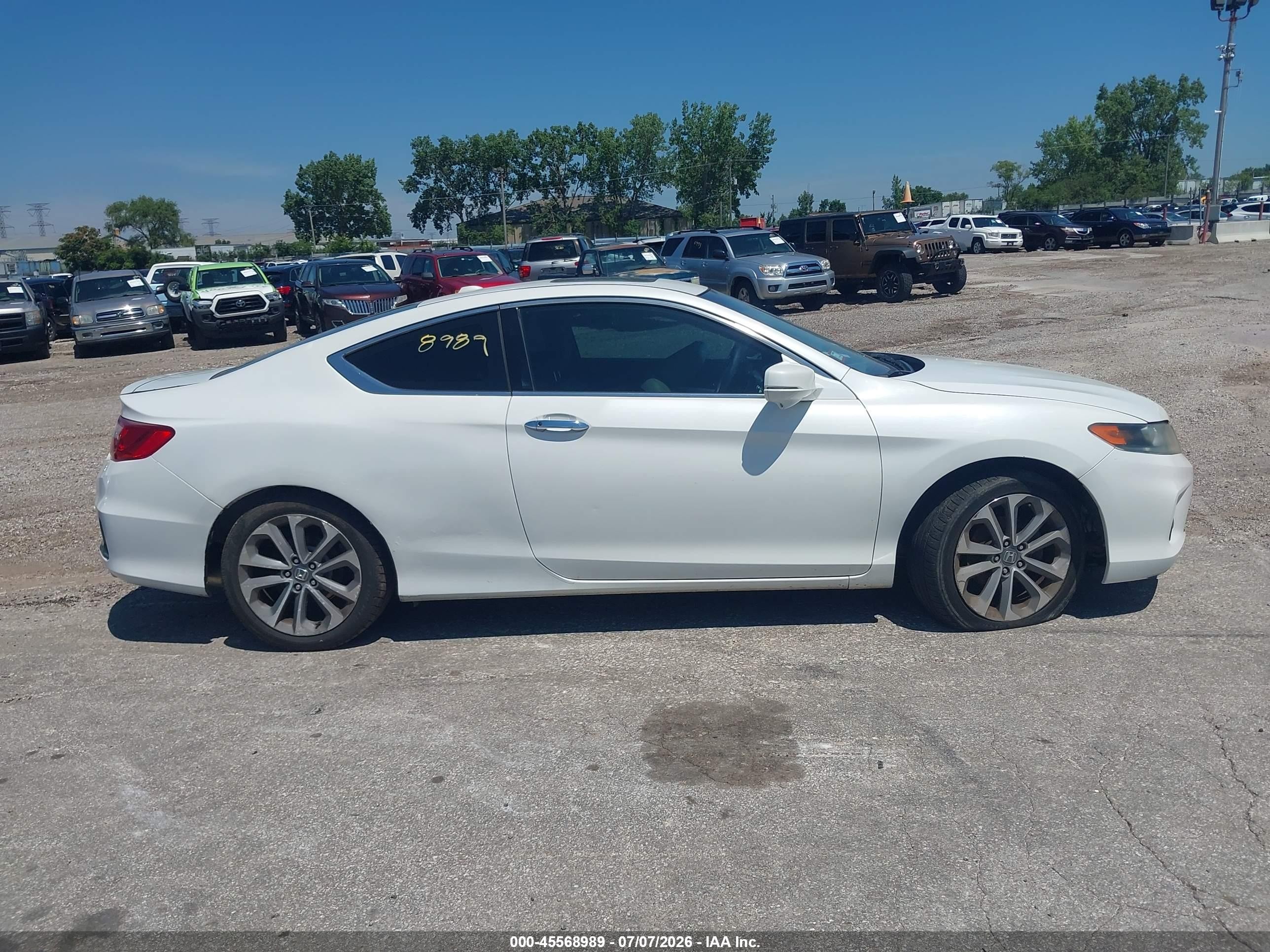 2014 Honda Accord Ex-l V-6 White vin: 1HGCT2B89EA009088