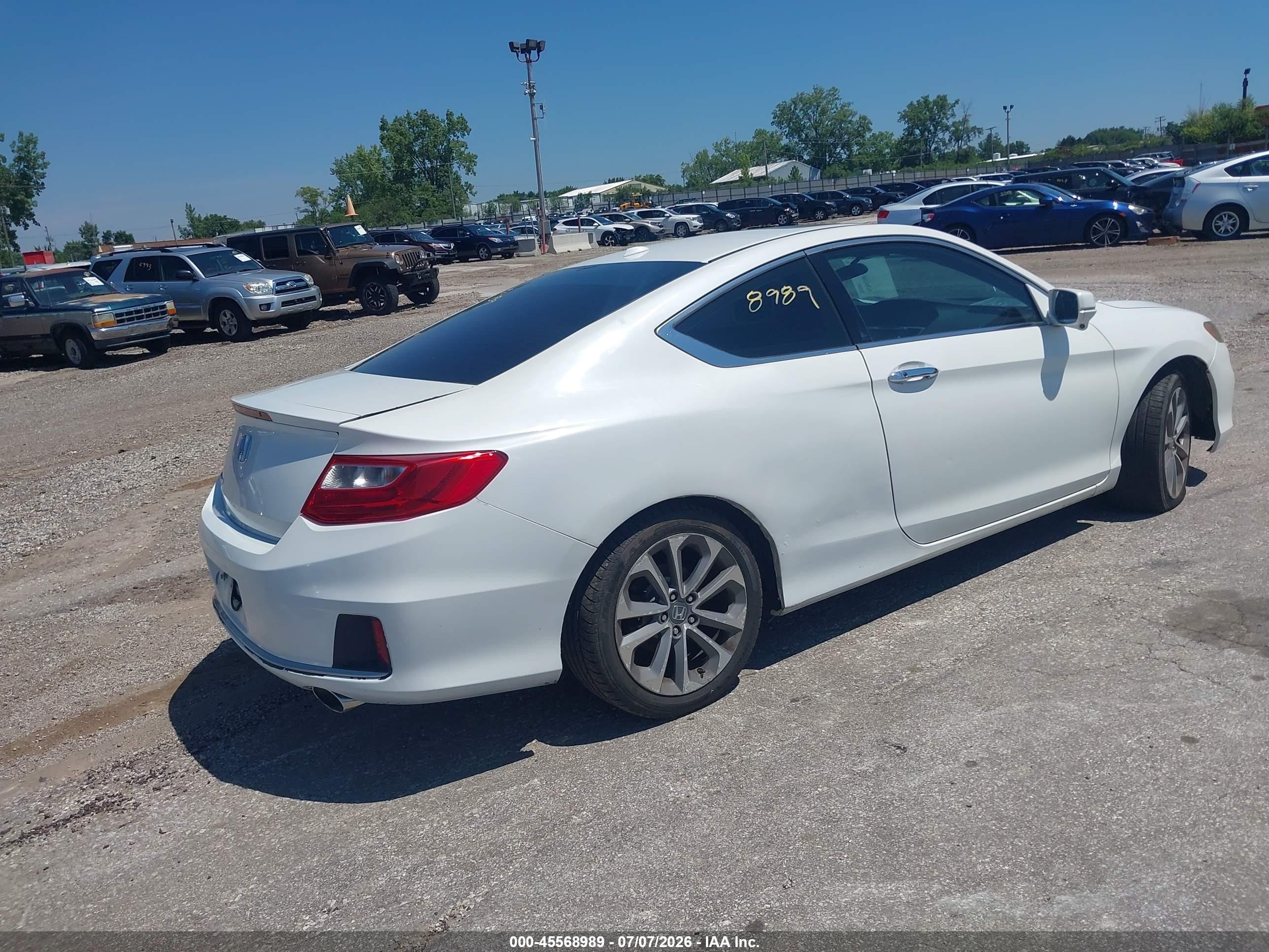 2014 Honda Accord Ex-l V-6 White vin: 1HGCT2B89EA009088