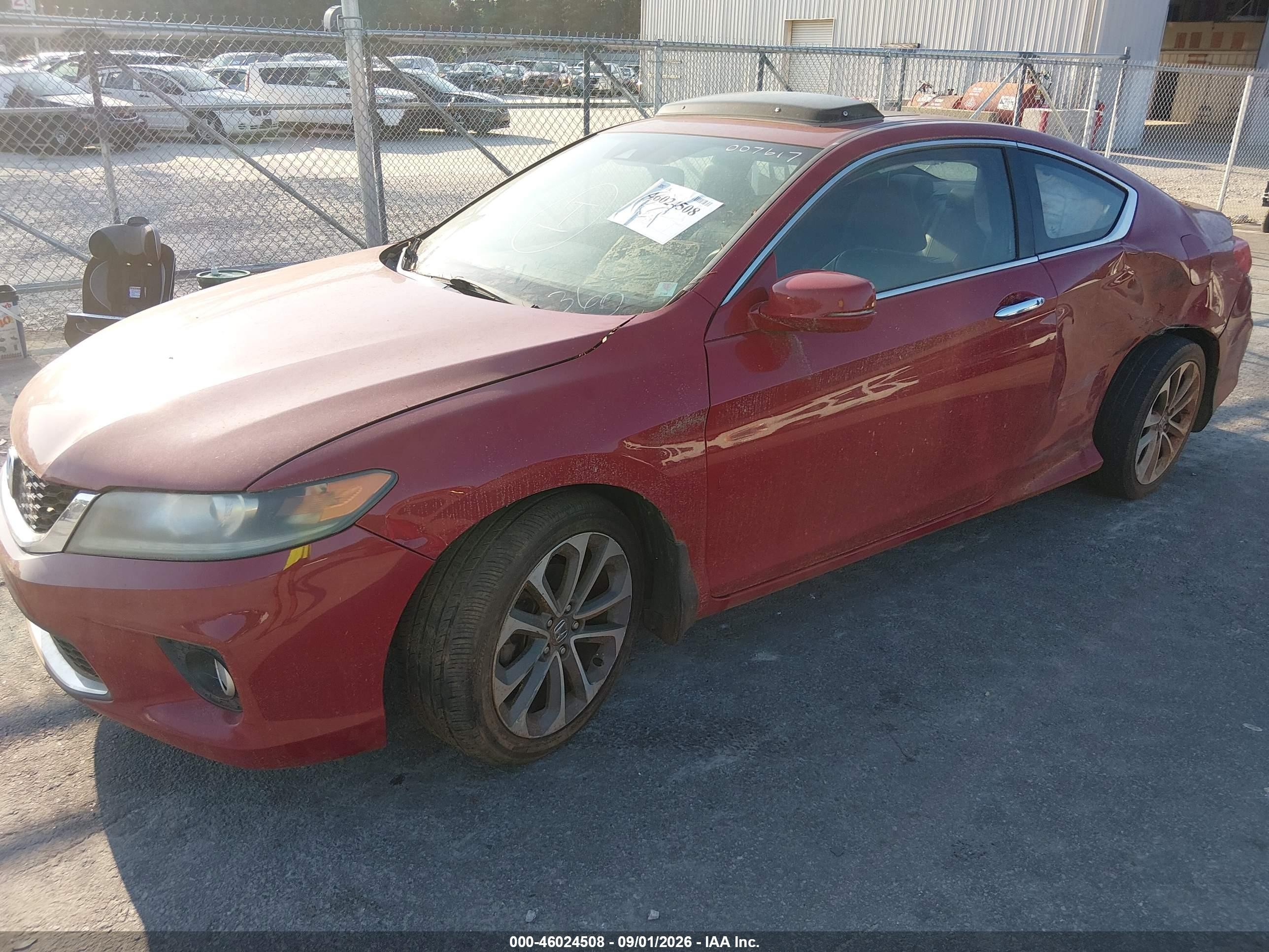 2015 Honda Accord Ex-l V-6 Red vin: 1HGCT2B89FA007617
