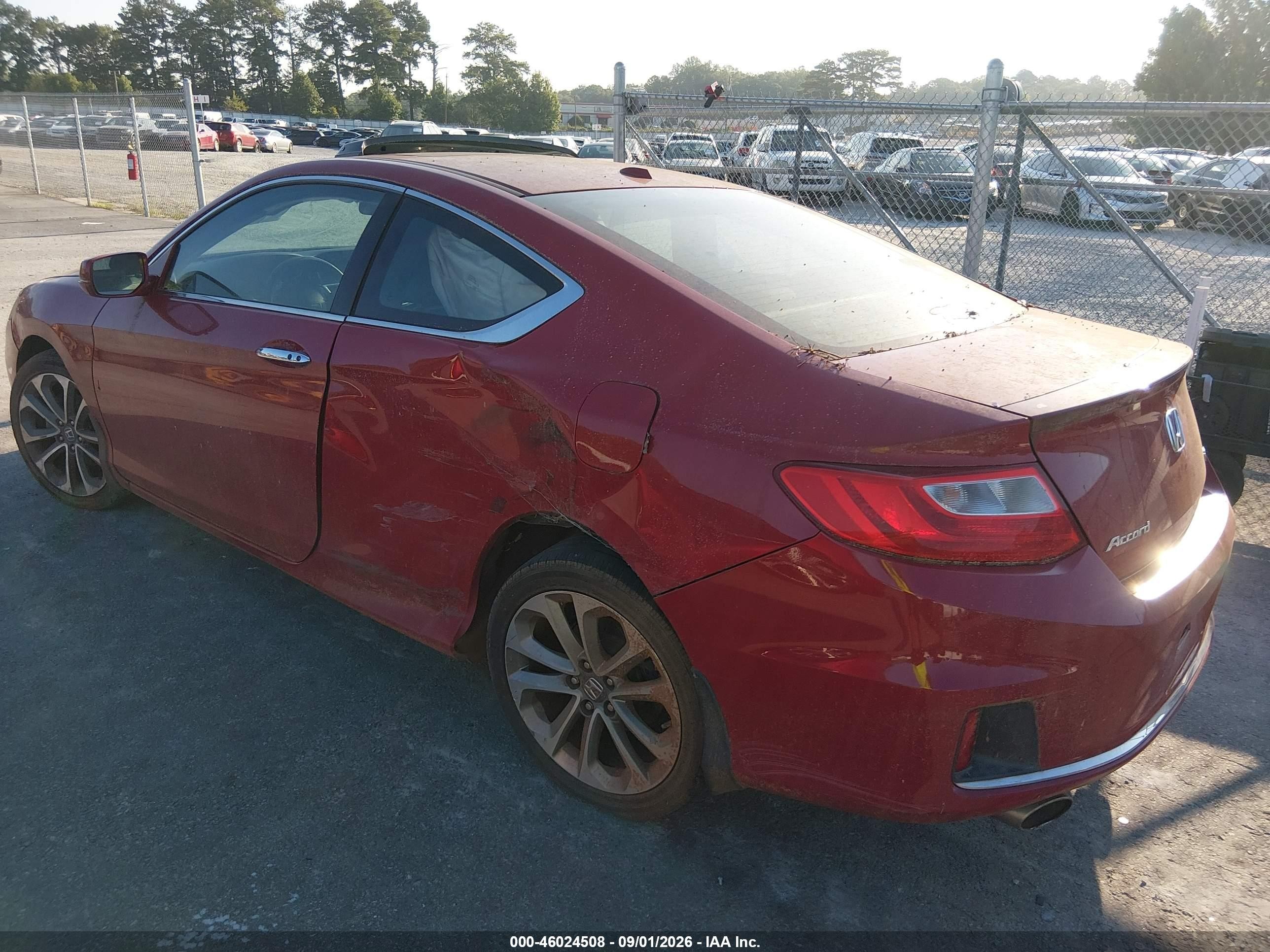 2015 Honda Accord Ex-l V-6 Red vin: 1HGCT2B89FA007617