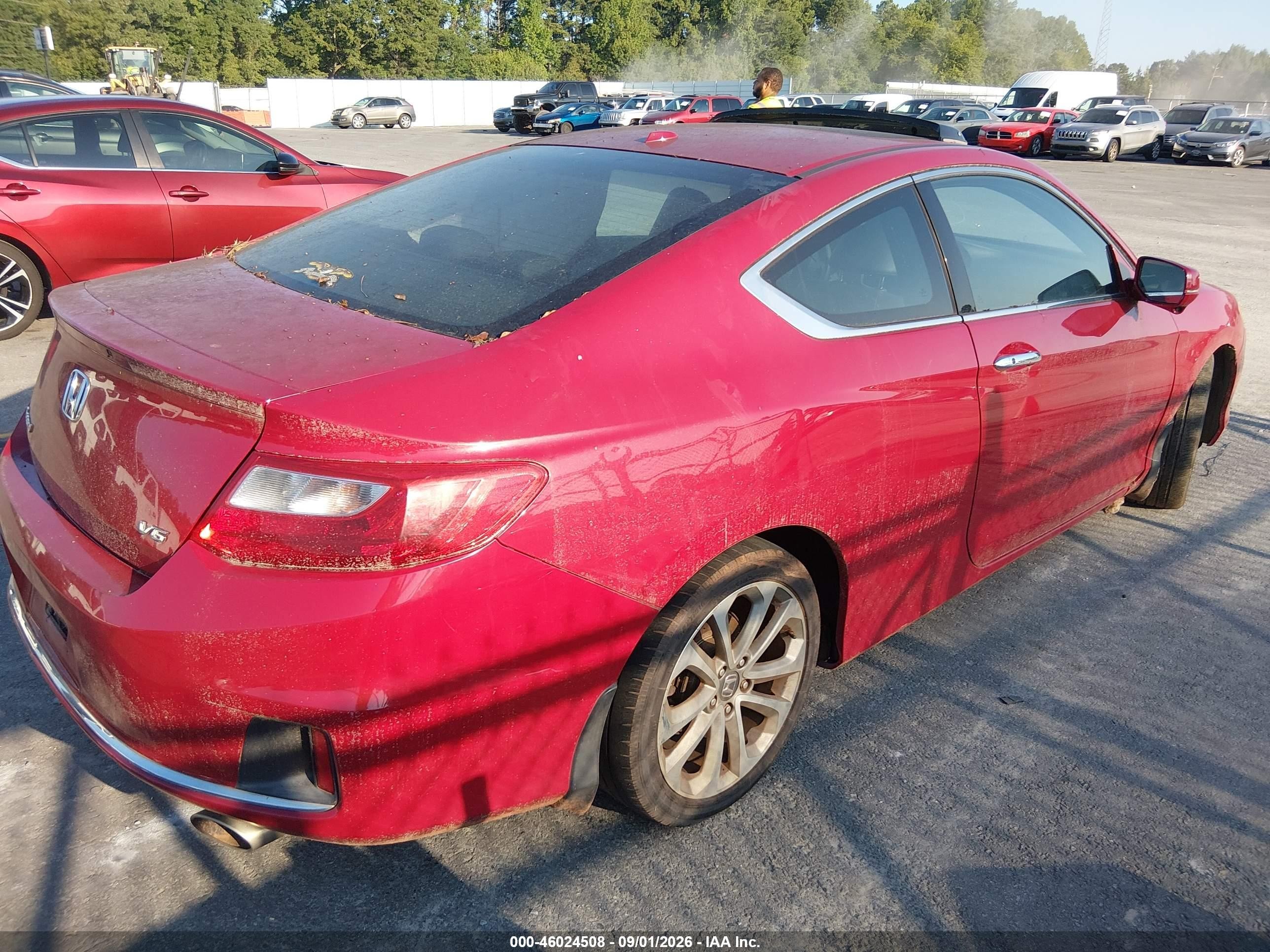 2015 Honda Accord Ex-l V-6 Red vin: 1HGCT2B89FA007617