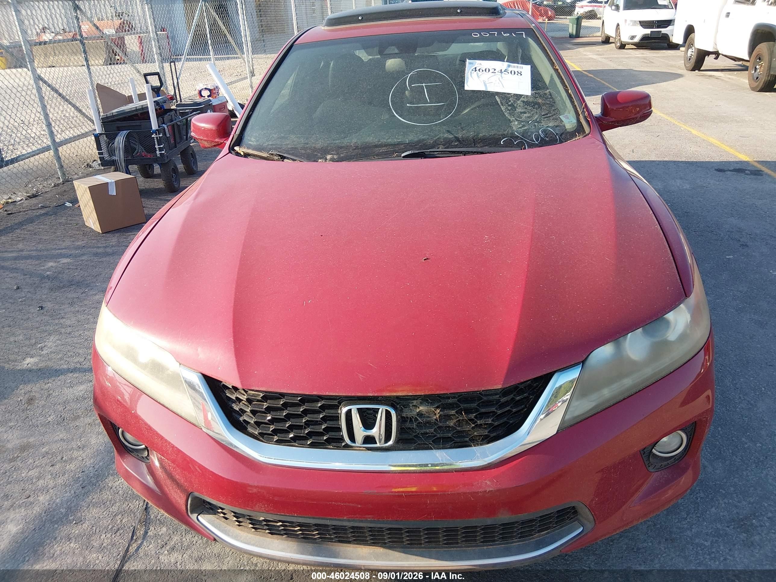 2015 Honda Accord Ex-l V-6 Red vin: 1HGCT2B89FA007617
