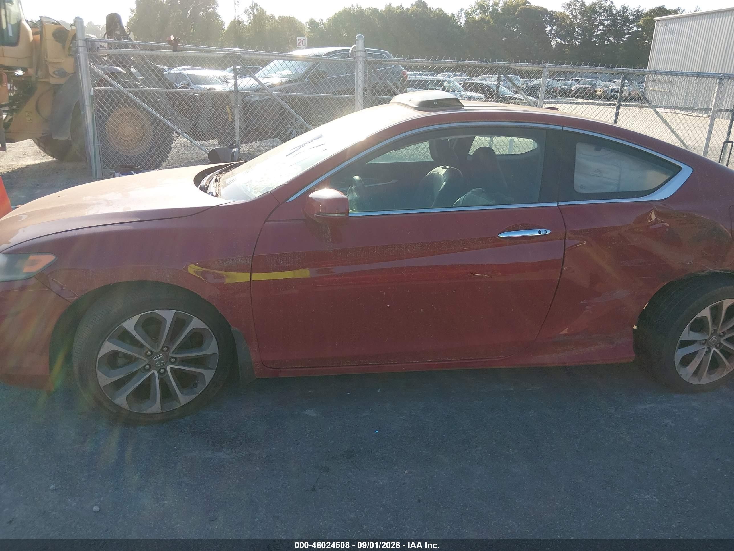 2015 Honda Accord Ex-l V-6 Red vin: 1HGCT2B89FA007617
