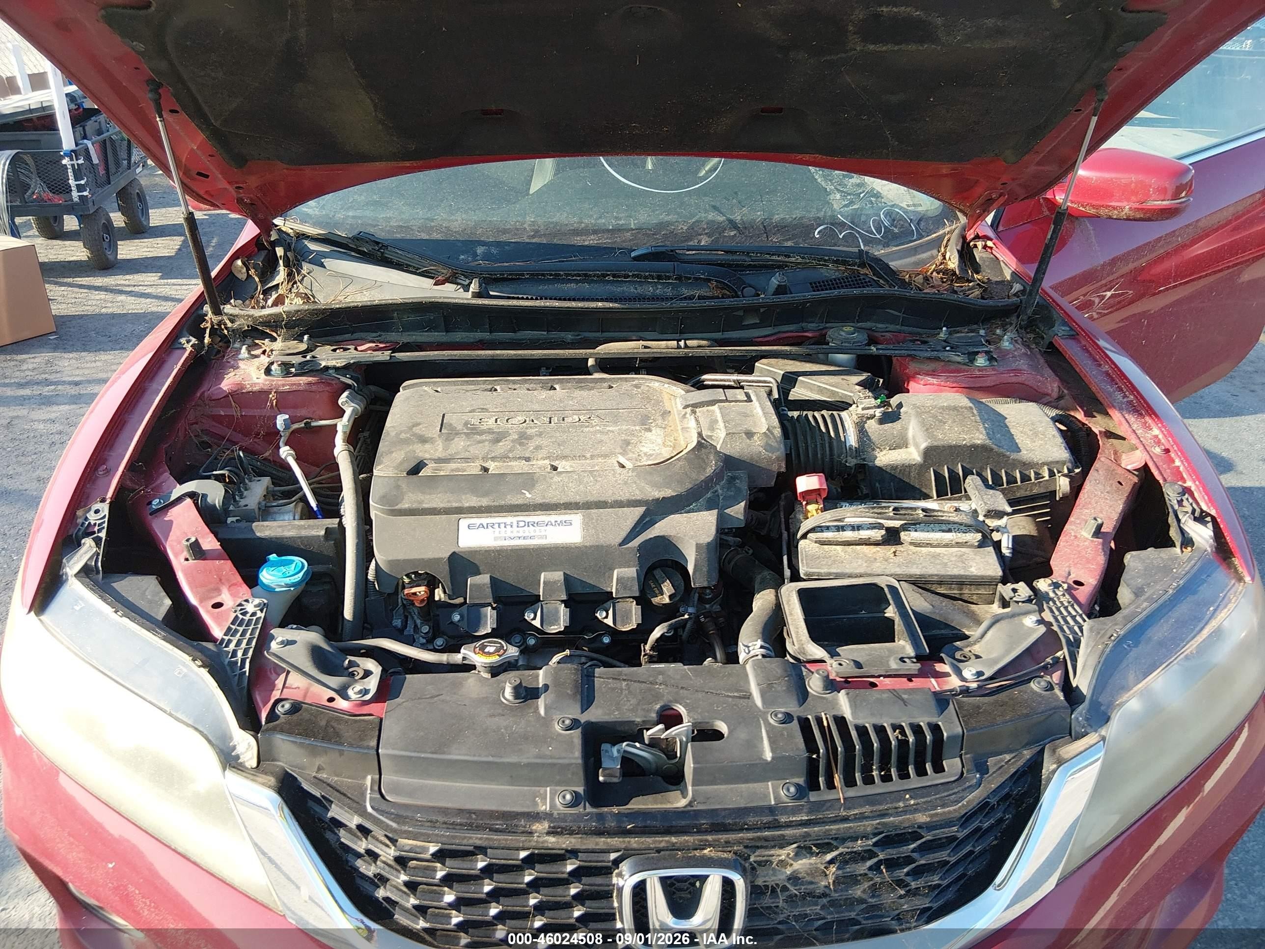 2015 Honda Accord Ex-l V-6 Red vin: 1HGCT2B89FA007617
