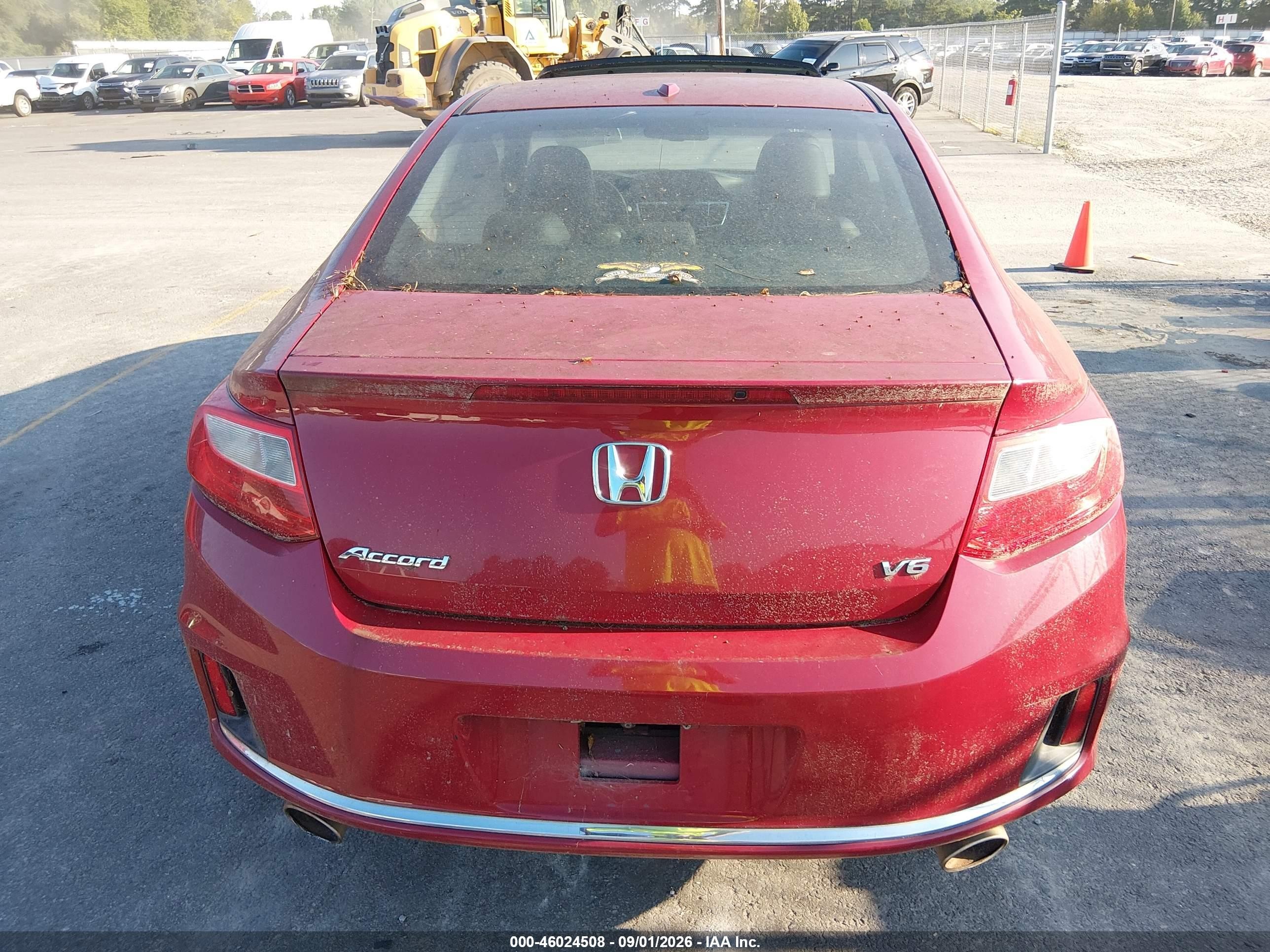 2015 Honda Accord Ex-l V-6 Red vin: 1HGCT2B89FA007617