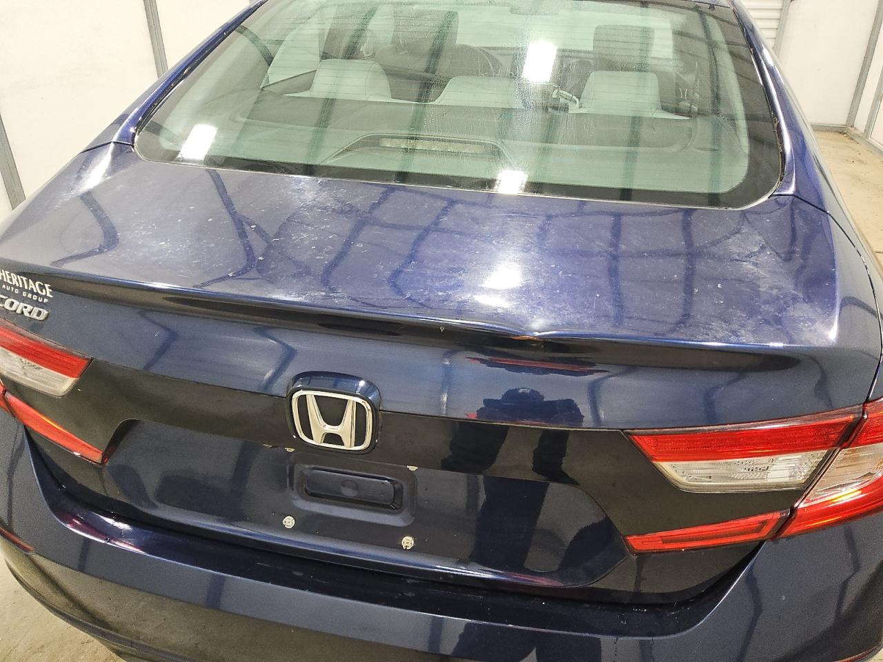 2019 Honda Accord Lx Blue vin: 1HGCV1F10KA150984 Damage: Deck Lid, Dent(S) W/No Paint Dmg, 4 To 5 Inches