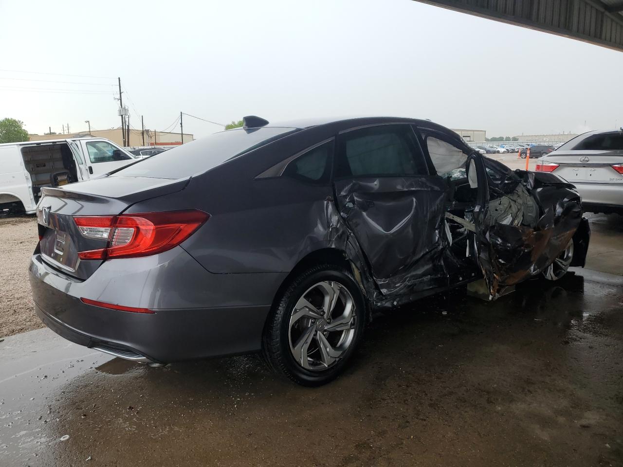 2020 Honda Accord Lx Gray vin: 1HGCV1F10LA020558 Damage: Right Qtr Panel, Severe Damage, Replacement Required