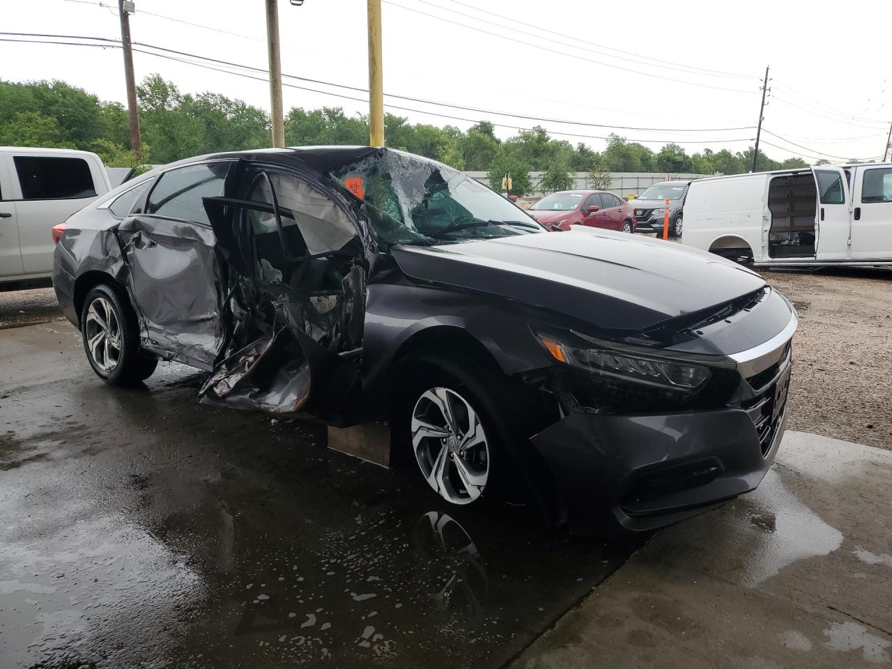 2020 Honda Accord Lx Gray vin: 1HGCV1F10LA020558 Damage: Right Mirror, Broken, Replacement Required