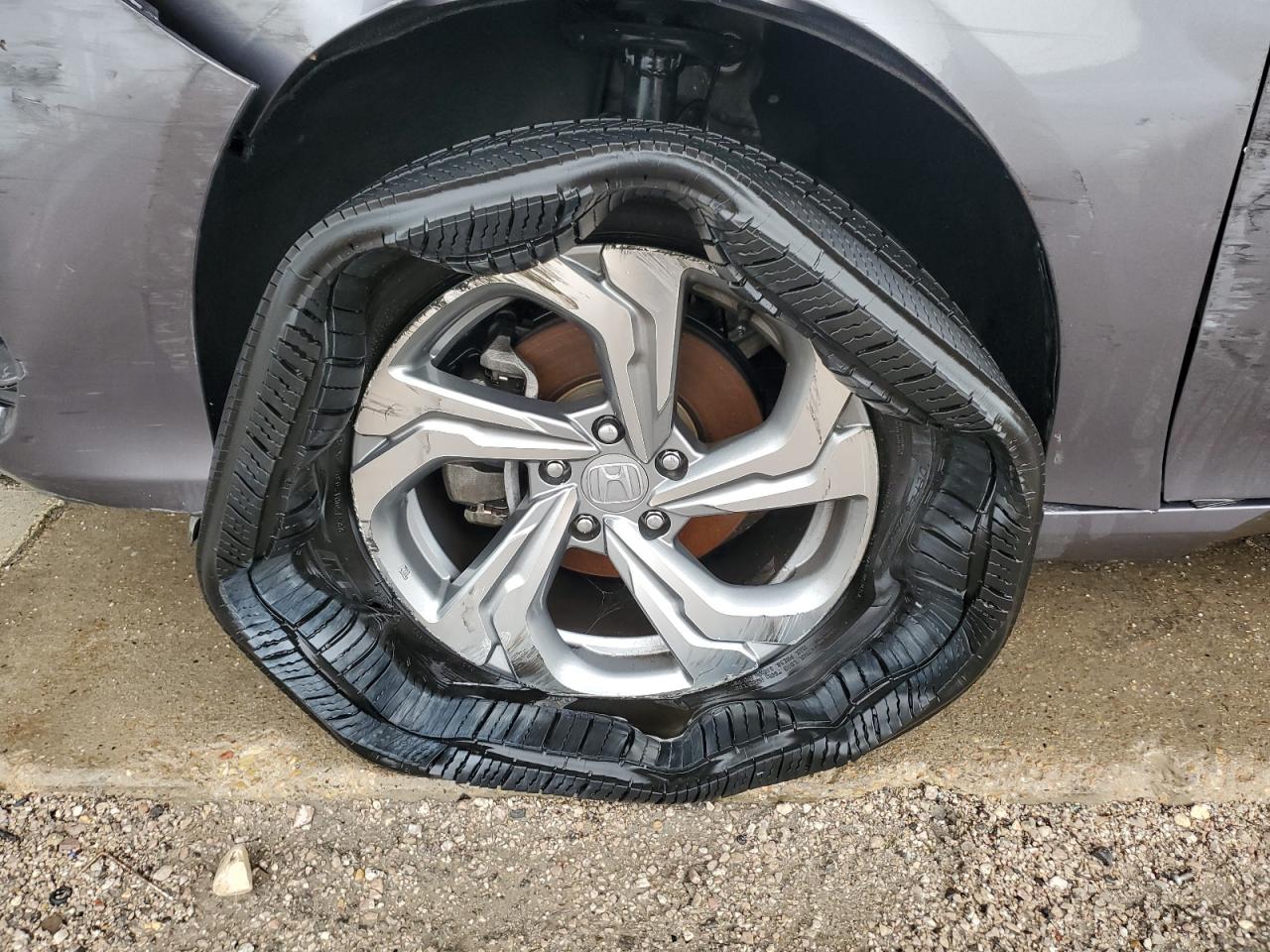 2020 Honda Accord Lx Gray vin: 1HGCV1F10LA020558 Damage: Left Front Wheel, Broken, Replacement Required