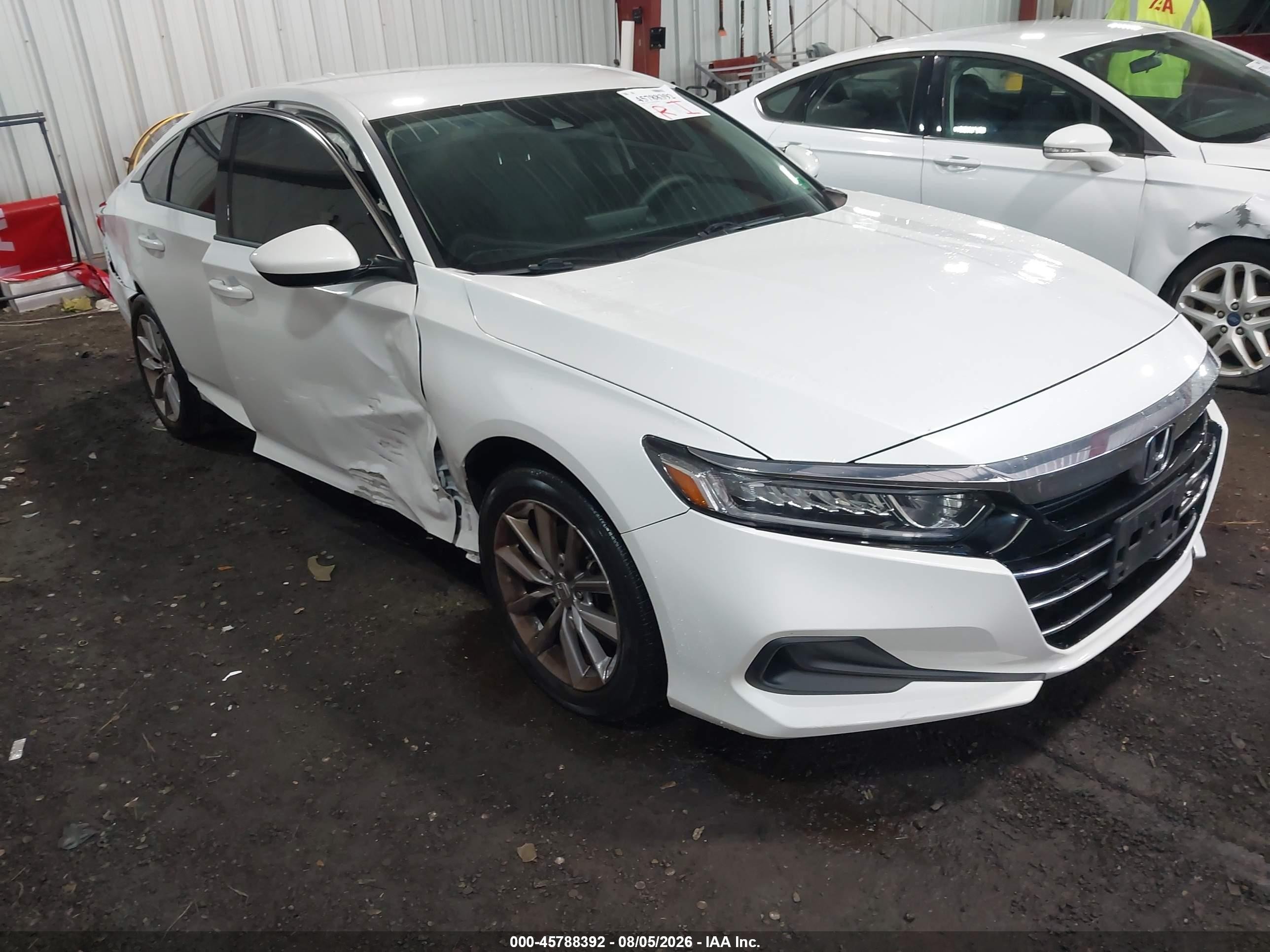 2021 Honda Accord Lx White vin: 1HGCV1F12MA037623