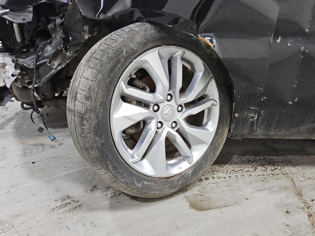 2019 Honda Accord Lx Black vin: 1HGCV1F13KA132379 Damage: Left Front Wheel, Curb Rash, > 12 Inches