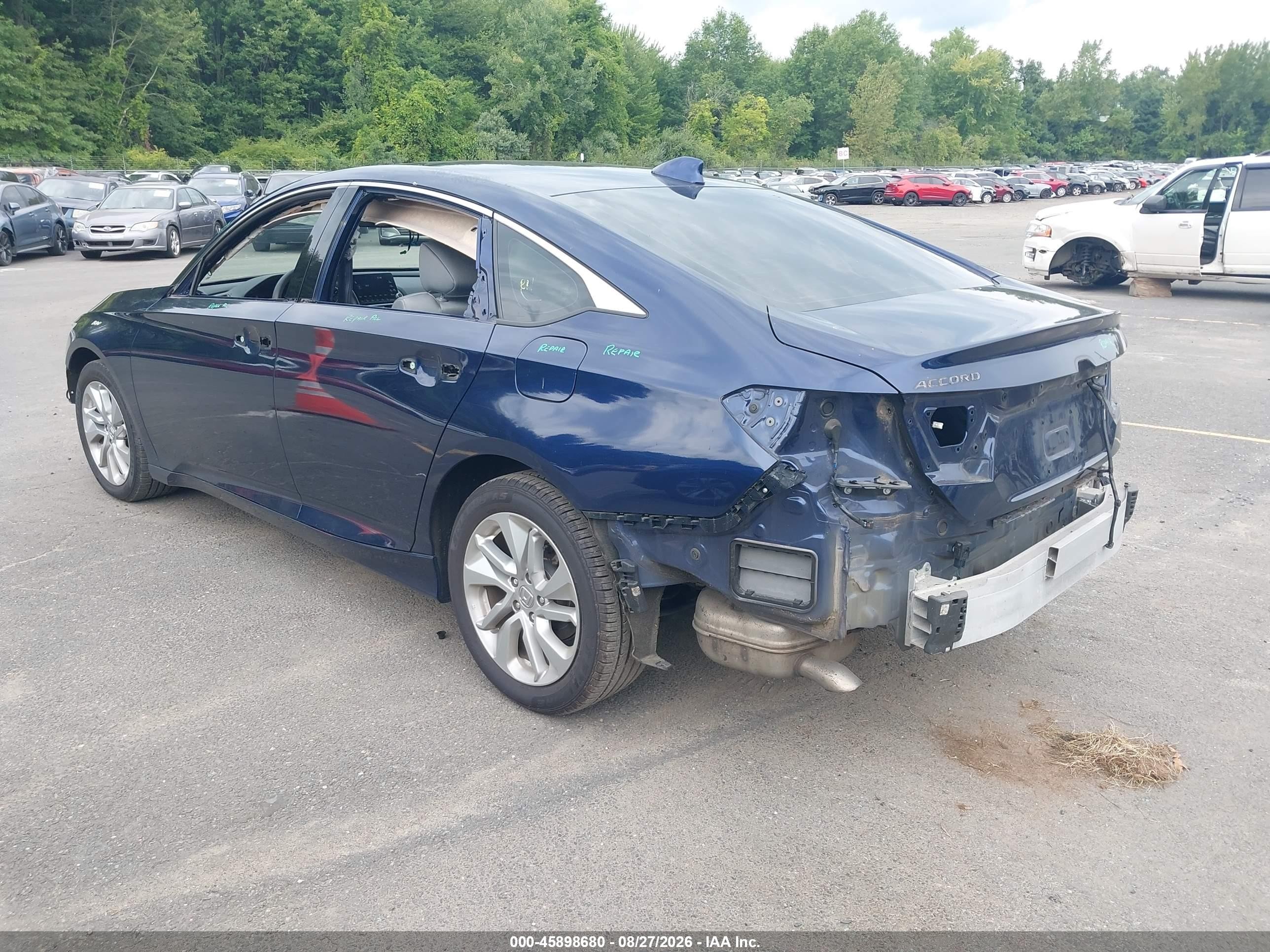 2019 Honda Accord Lx Blue vin: 1HGCV1F13KA141633