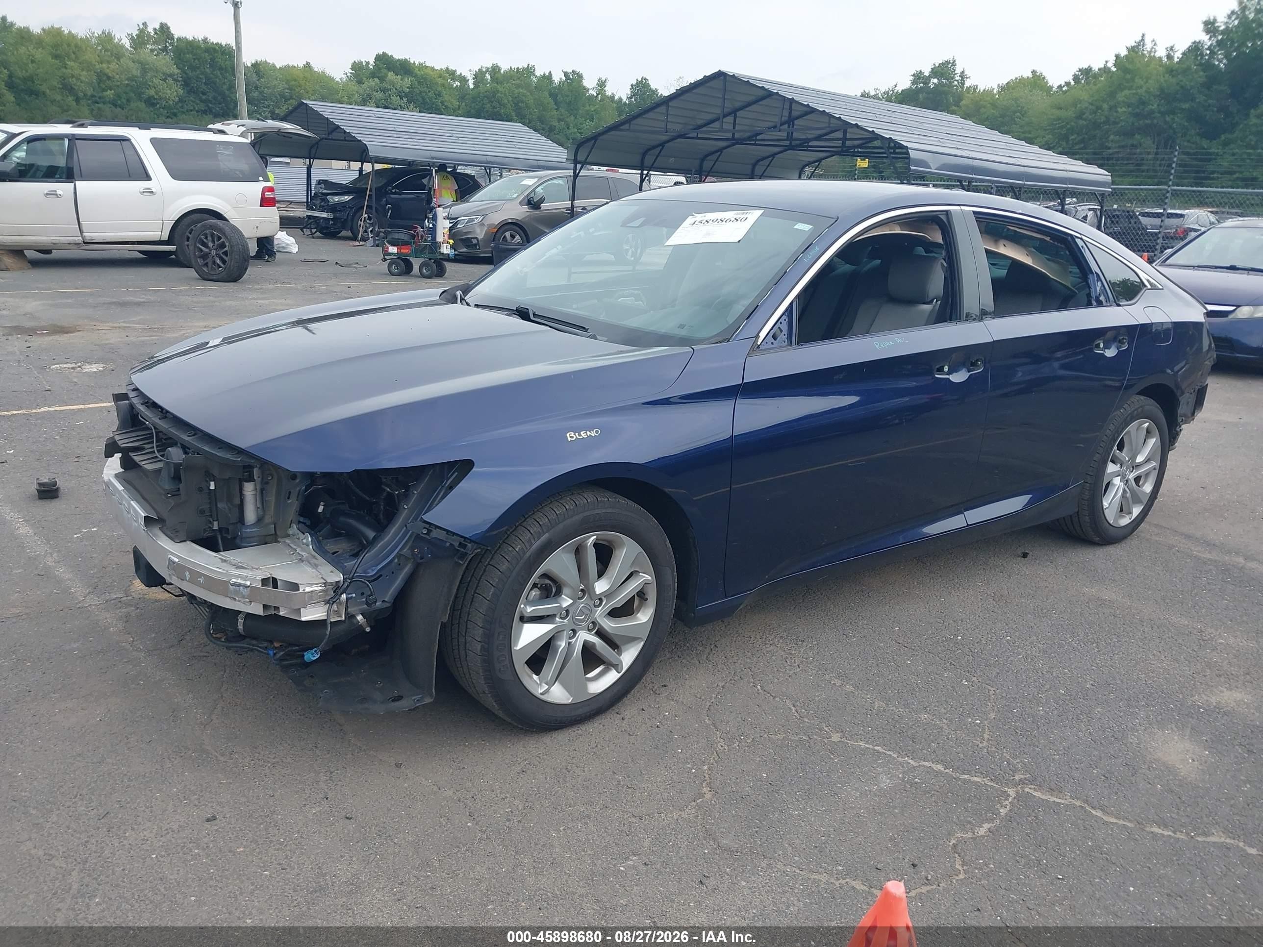 2019 Honda Accord Lx Blue vin: 1HGCV1F13KA141633