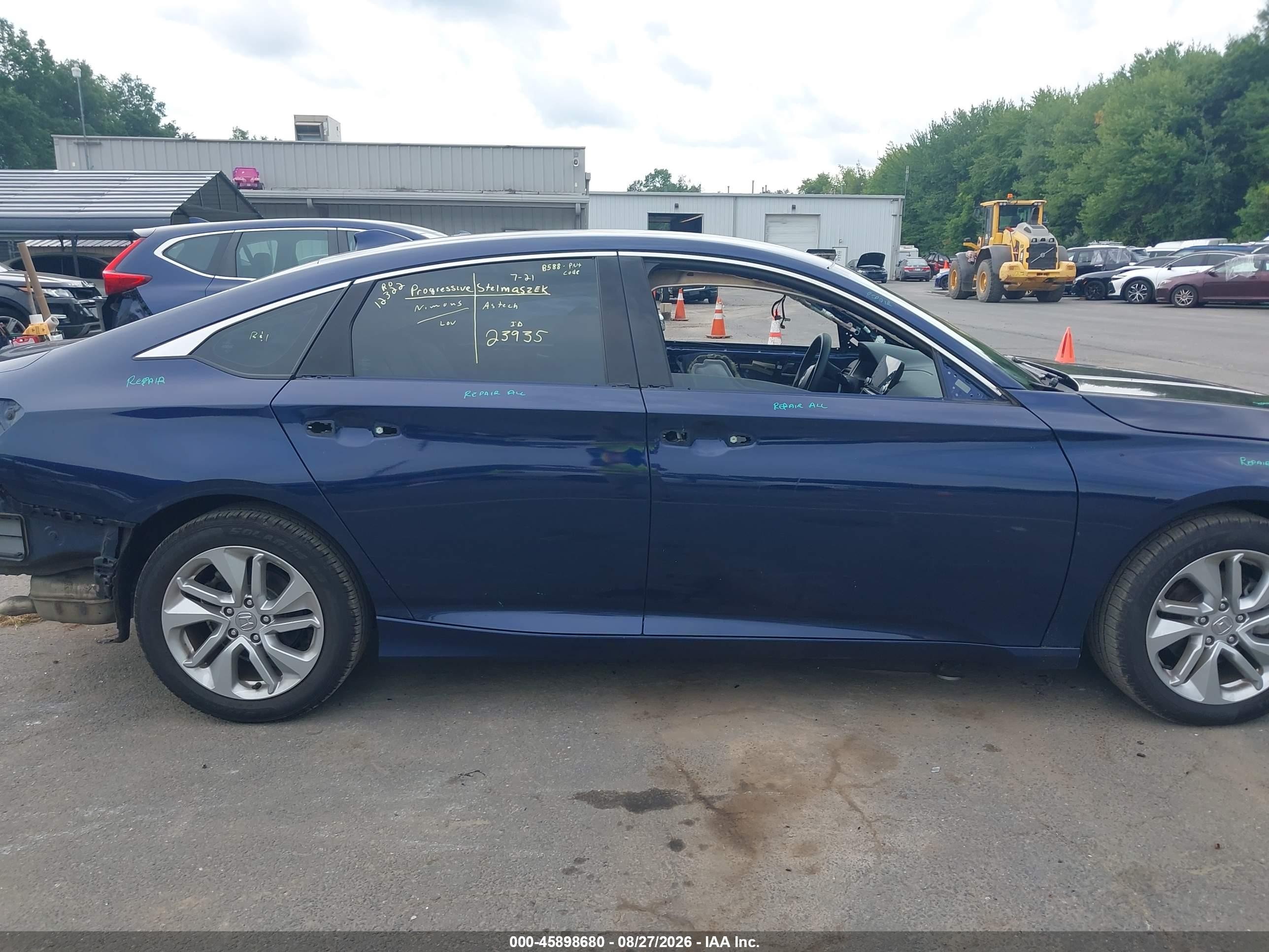 2019 Honda Accord Lx Blue vin: 1HGCV1F13KA141633
