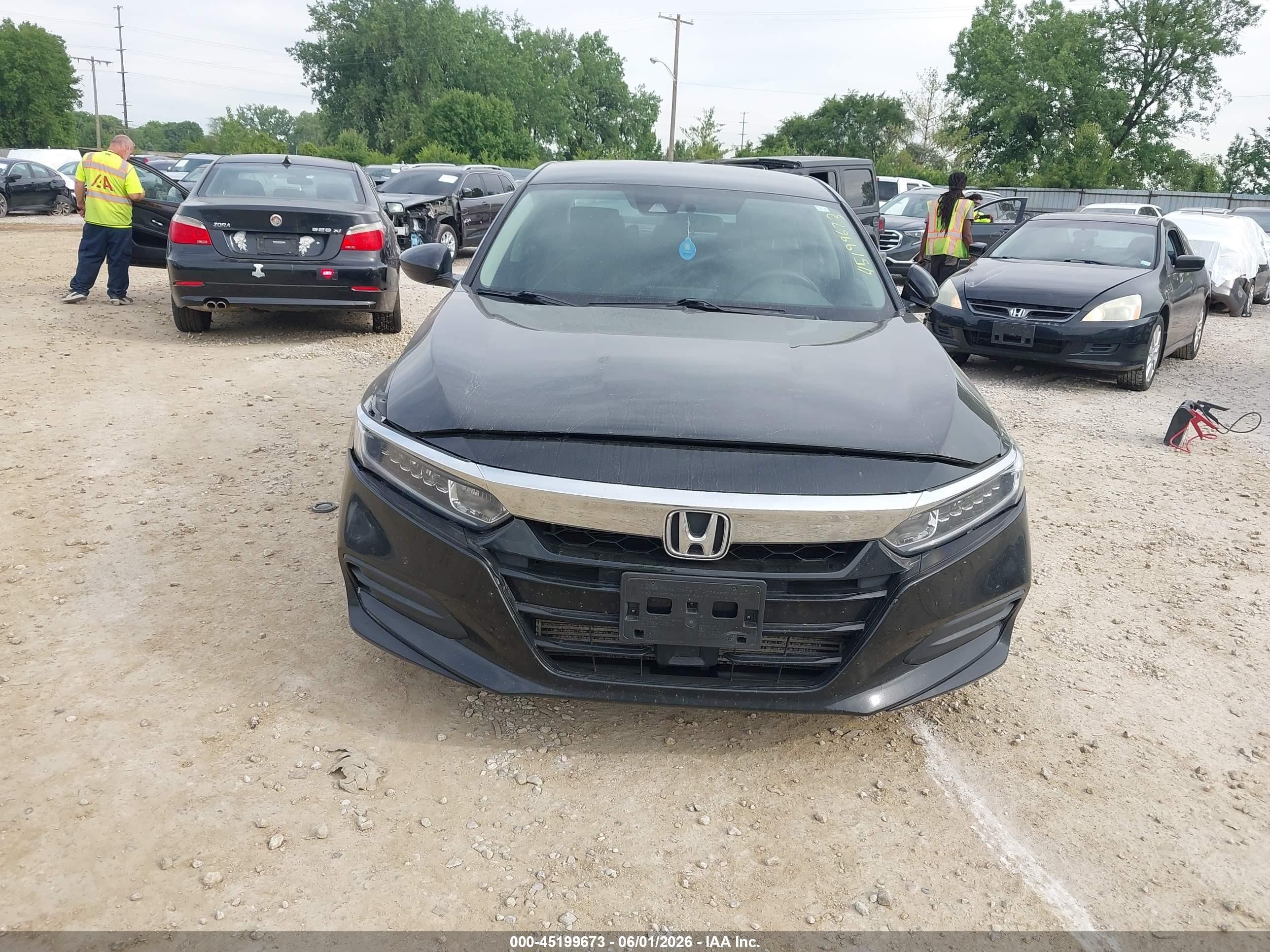 2018 Honda Accord Lx Black vin: 1HGCV1F14JA176406
