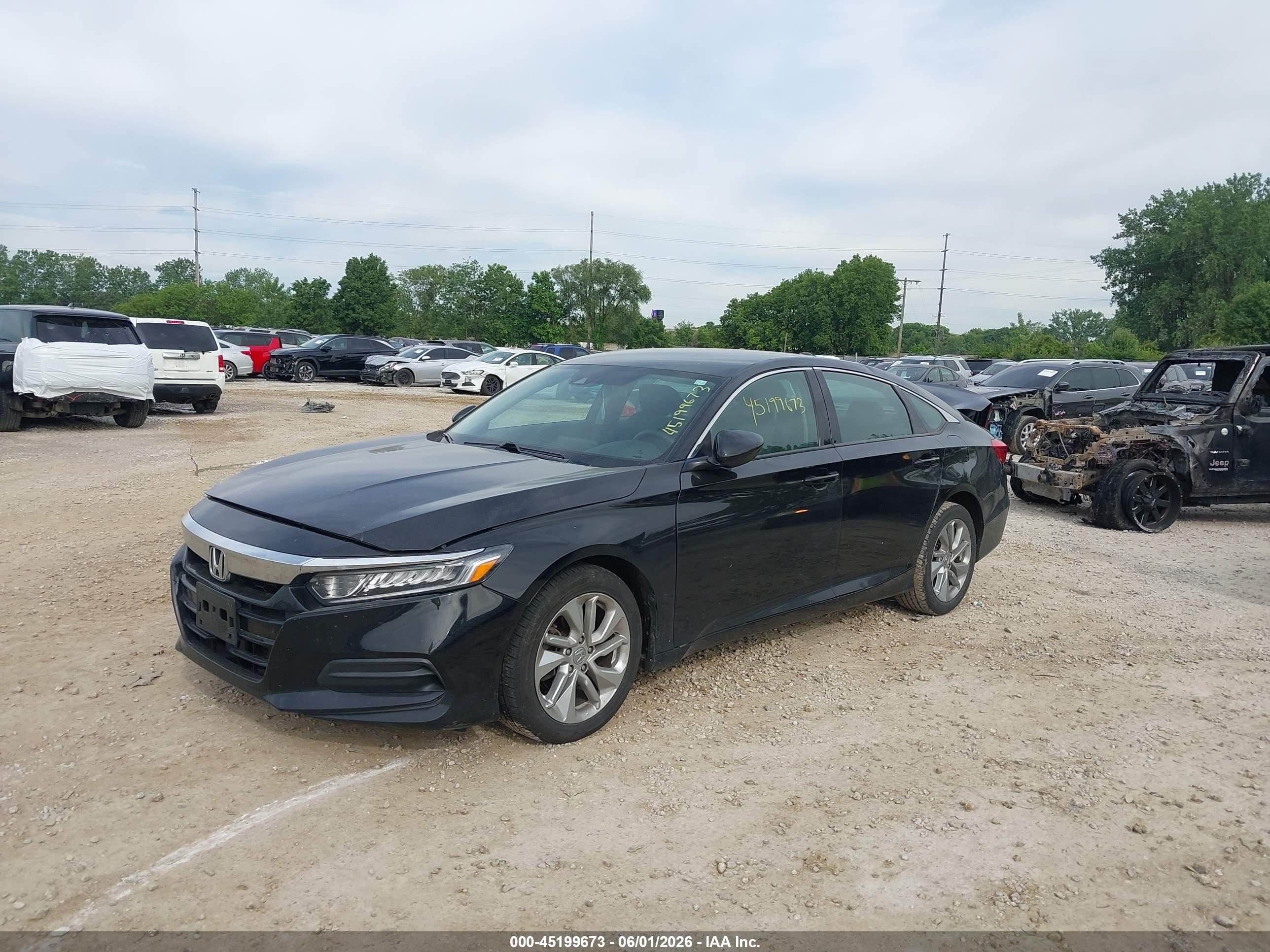 2018 Honda Accord Lx Black vin: 1HGCV1F14JA176406