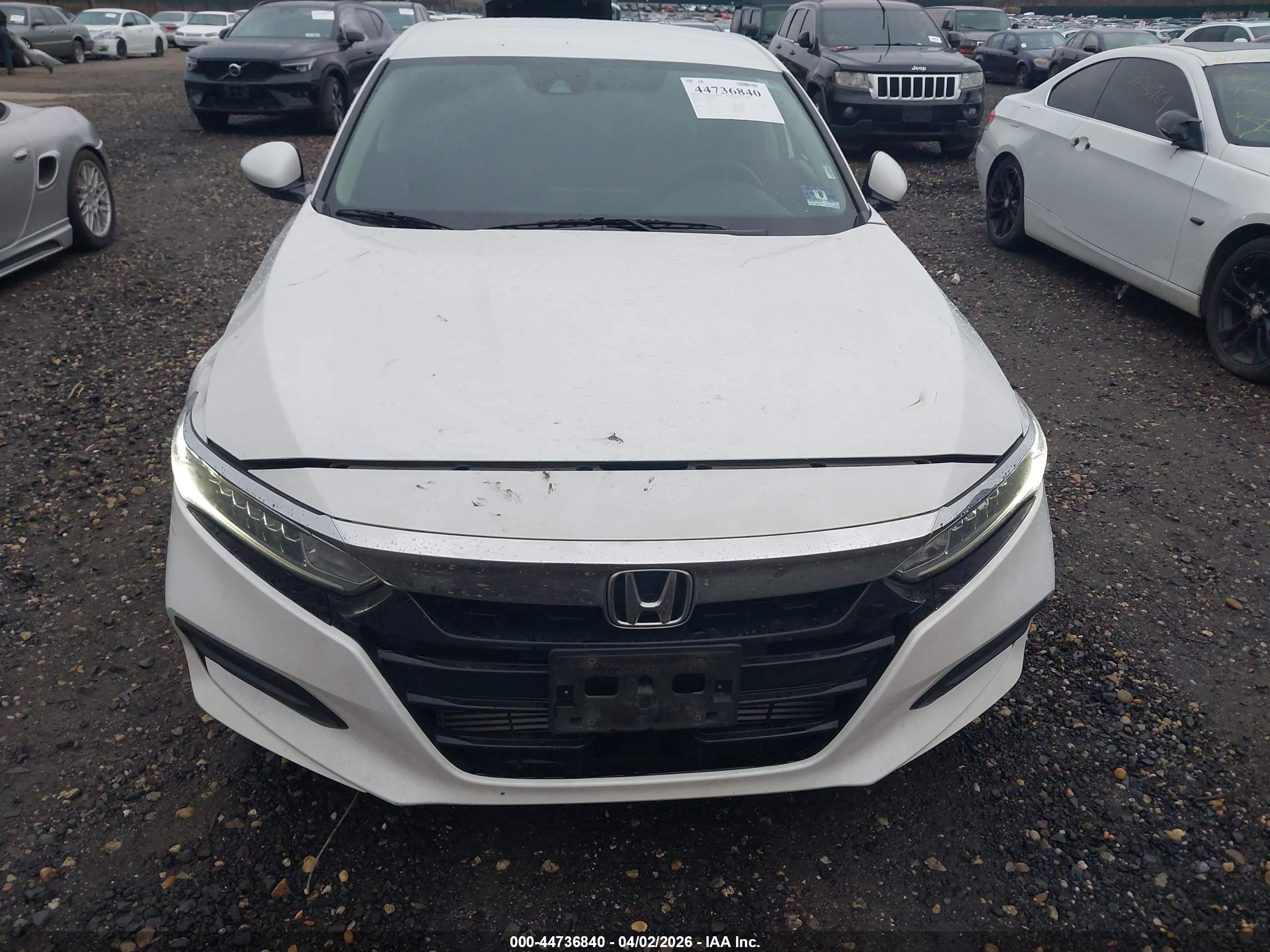 2019 Honda Accord Lx White vin: 1HGCV1F14KA100606