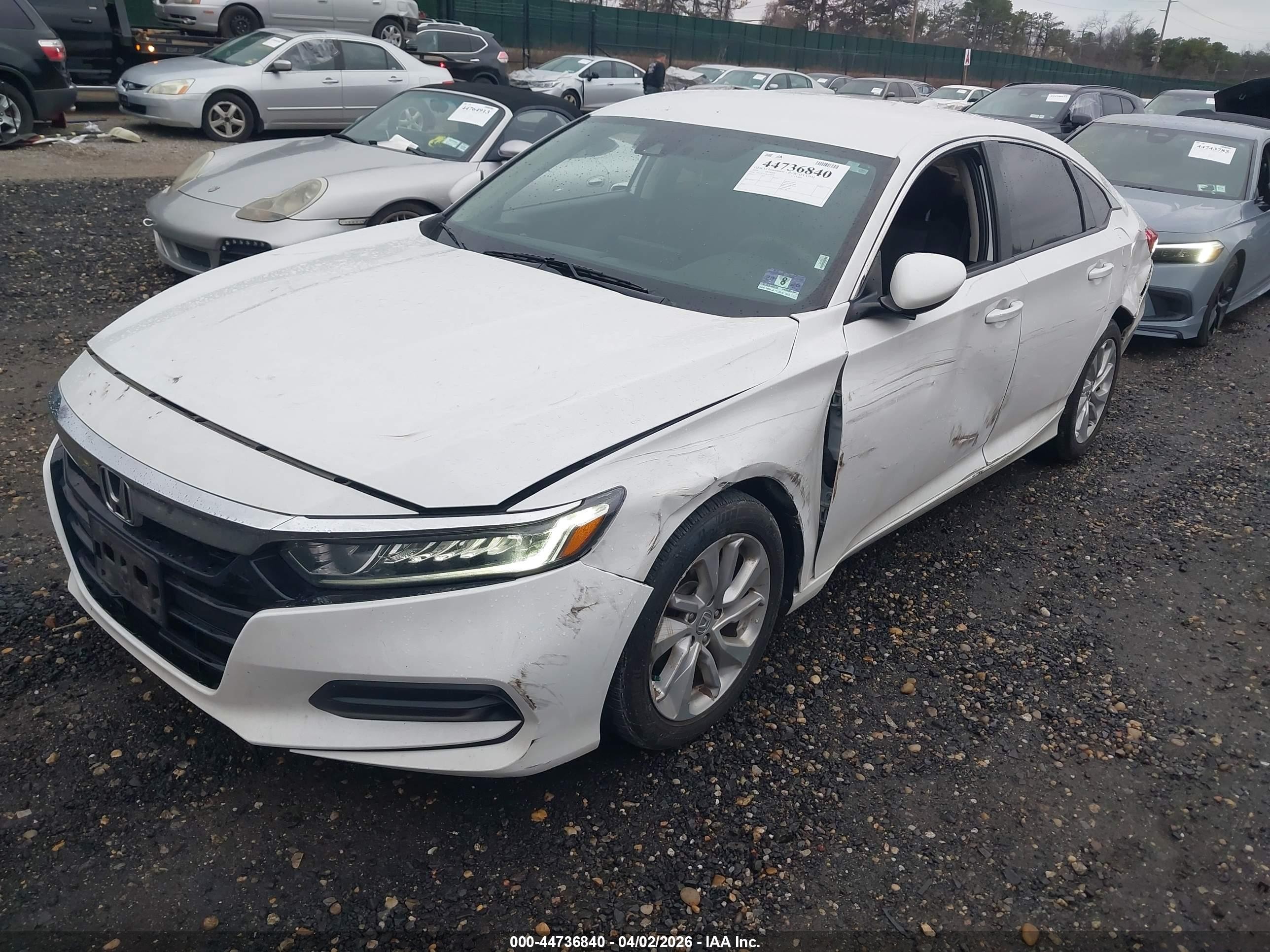 2019 Honda Accord Lx White vin: 1HGCV1F14KA100606