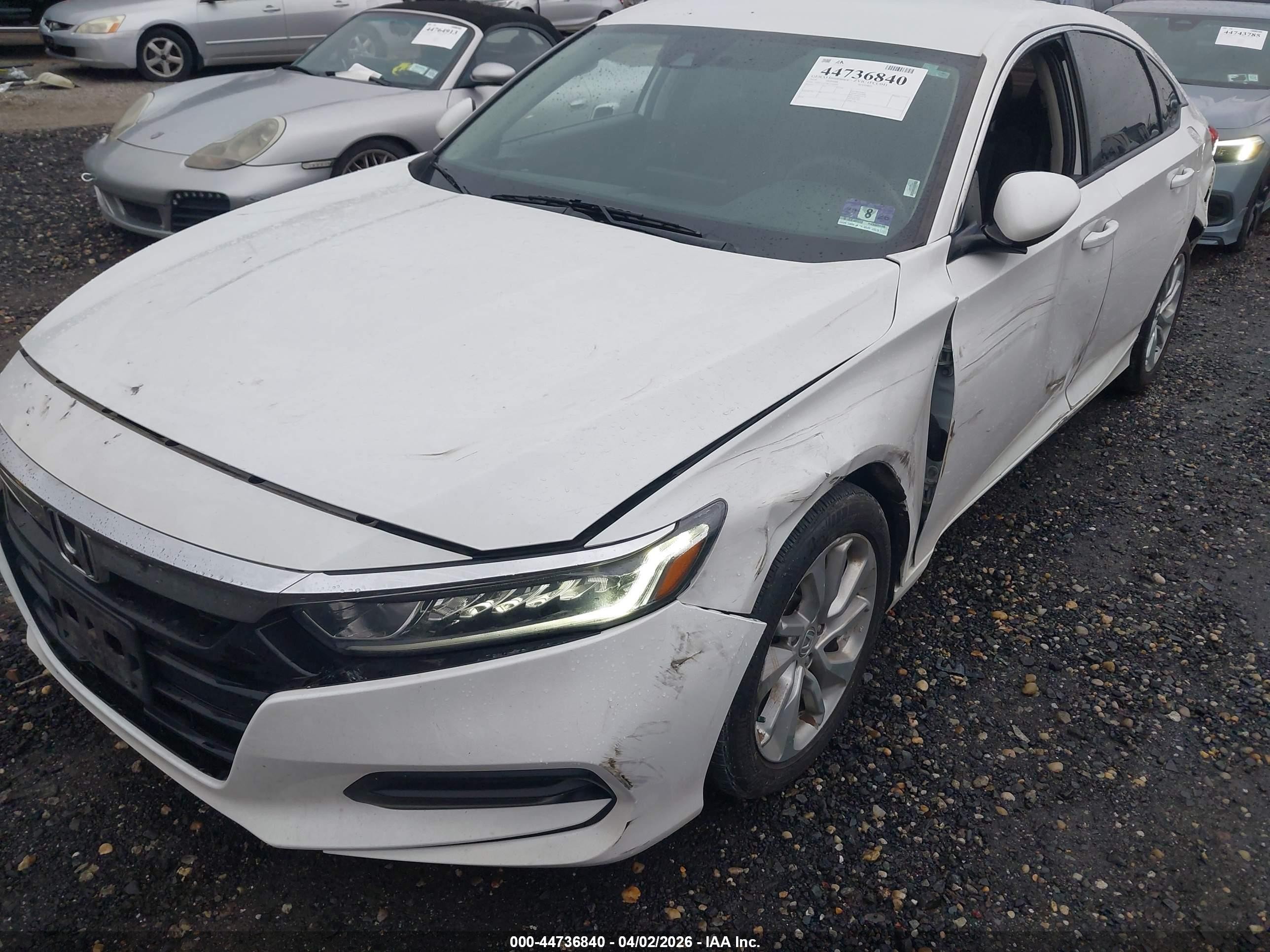 2019 Honda Accord Lx White vin: 1HGCV1F14KA100606