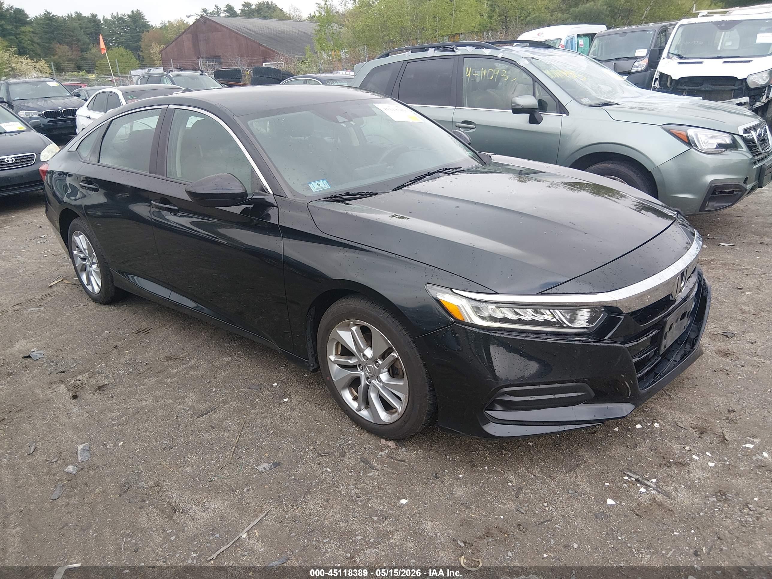 2019 Honda Accord Lx Black vin: 1HGCV1F14KA105238