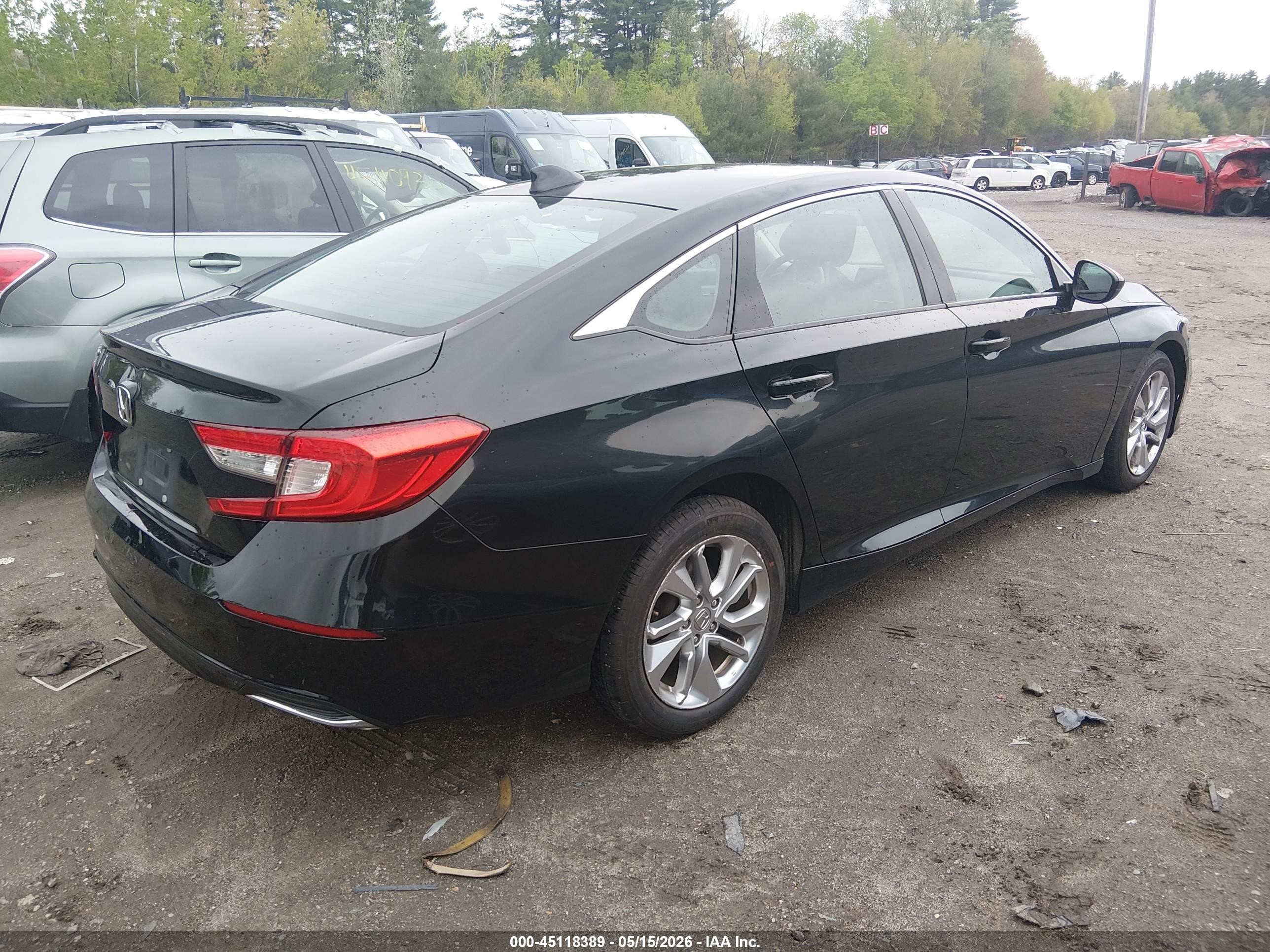 2019 Honda Accord Lx Черный vin: 1HGCV1F14KA105238