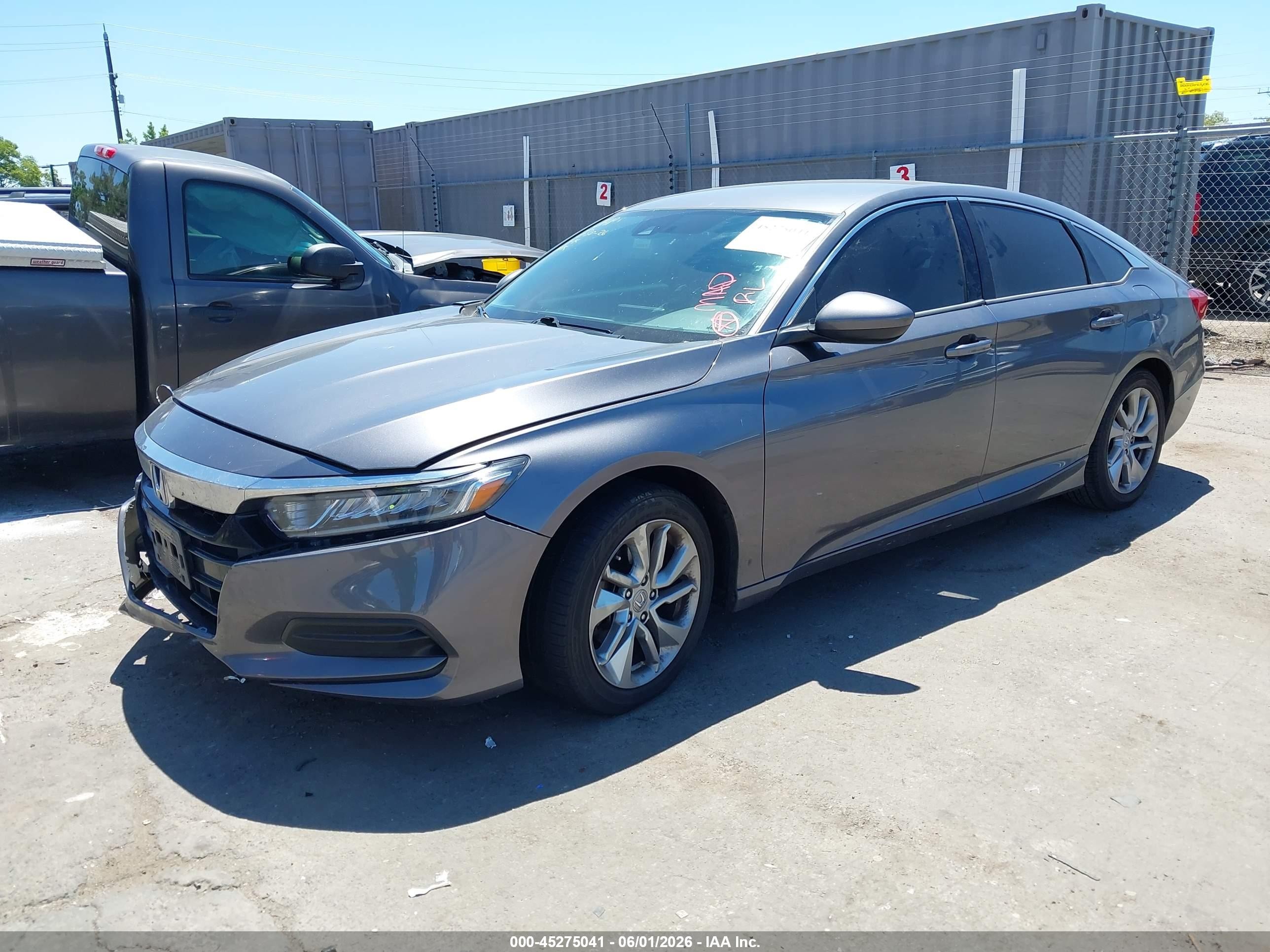 2018 Honda Accord Lx Gray vin: 1HGCV1F15JA196390
