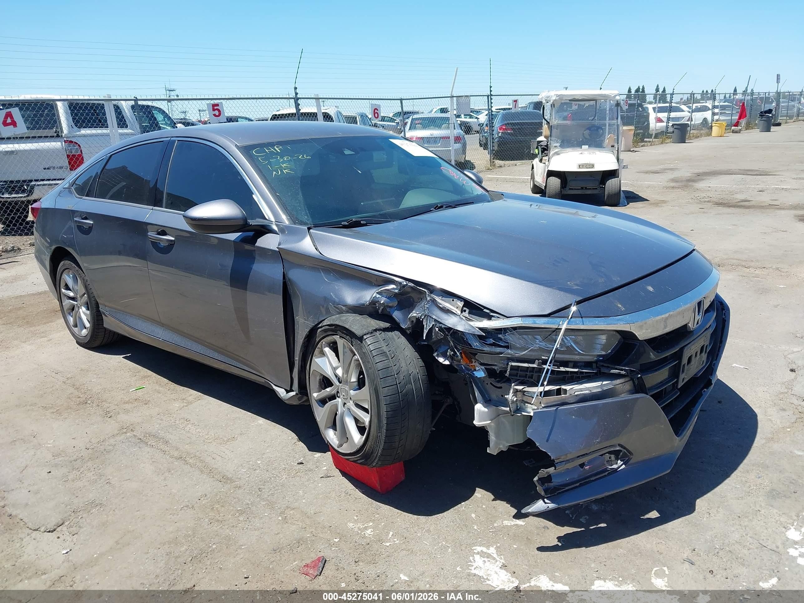 2018 Honda Accord Lx Gray vin: 1HGCV1F15JA196390