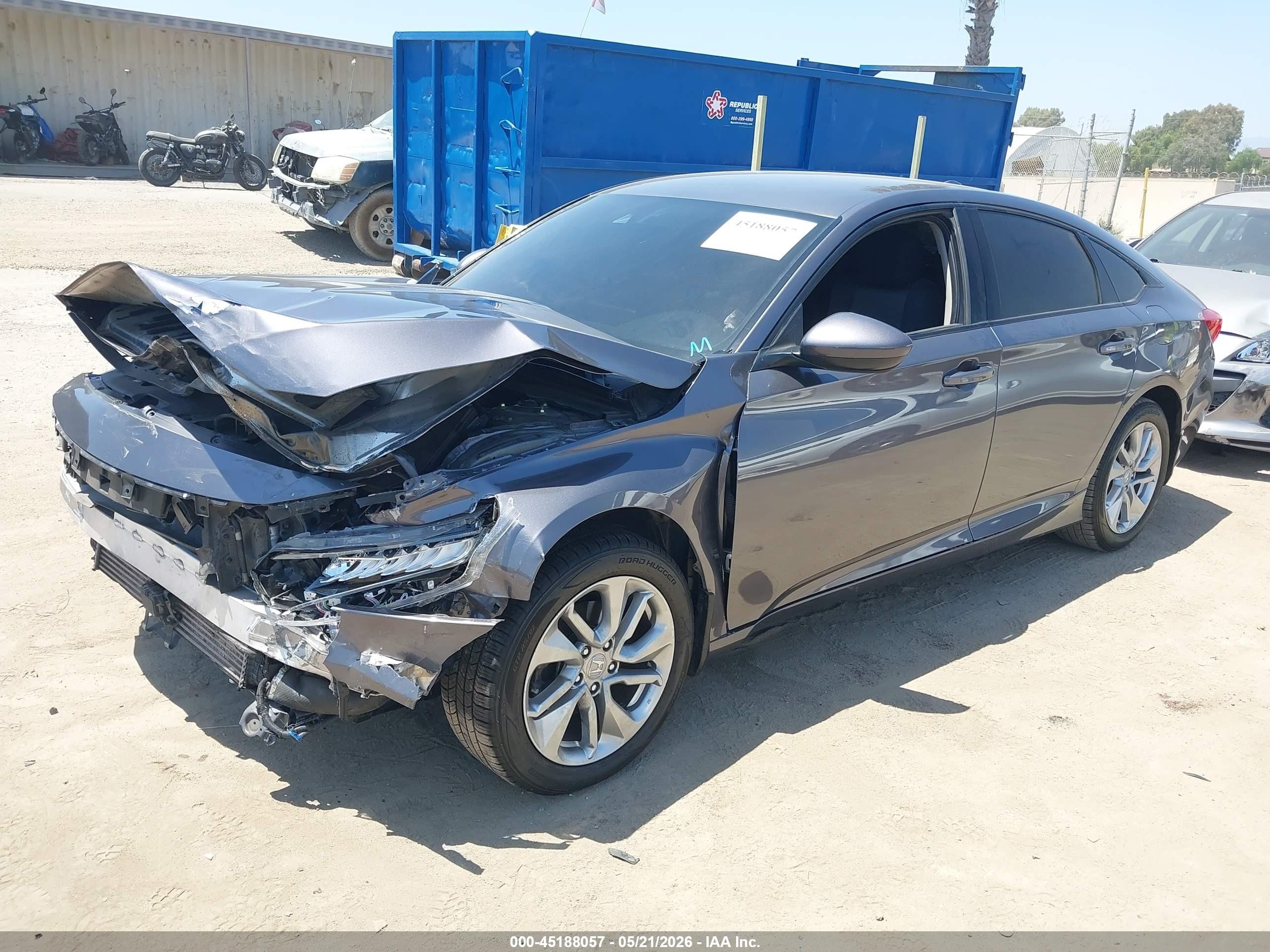 2018 Honda Accord Lx Gray vin: 1HGCV1F15JA257138