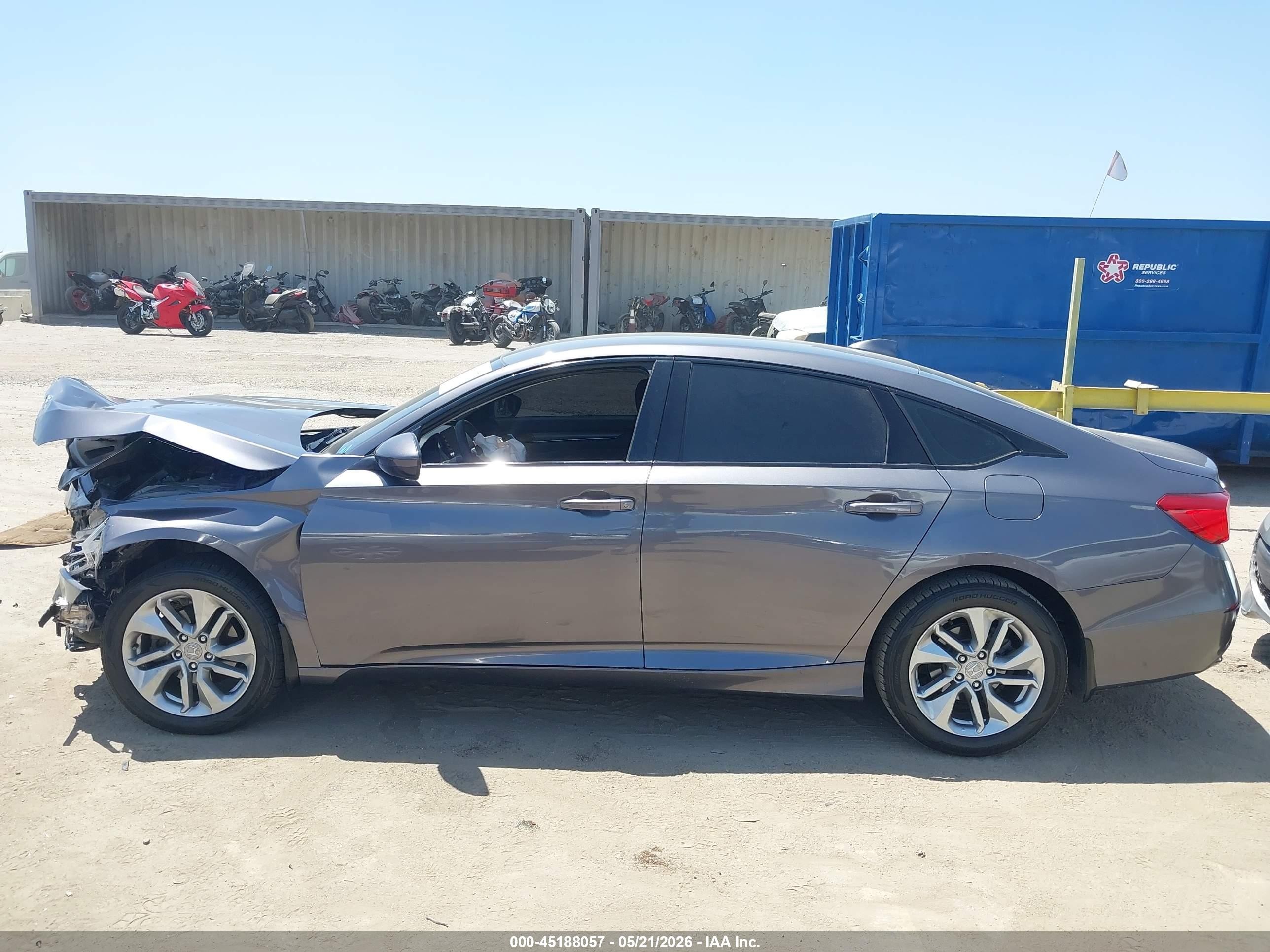 2018 Honda Accord Lx Gray vin: 1HGCV1F15JA257138
