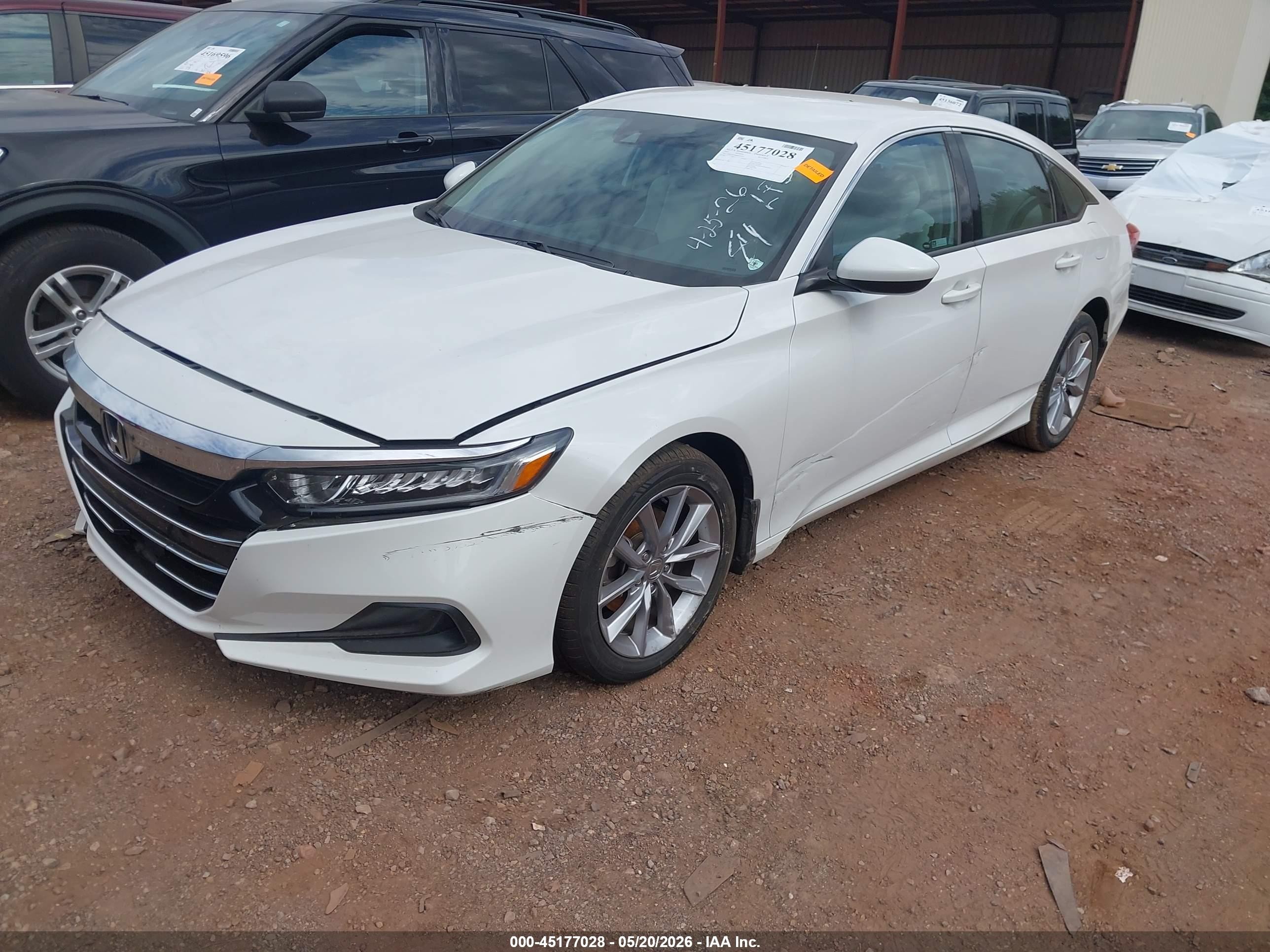 2021 Honda Accord Lx White vin: 1HGCV1F16MA039424