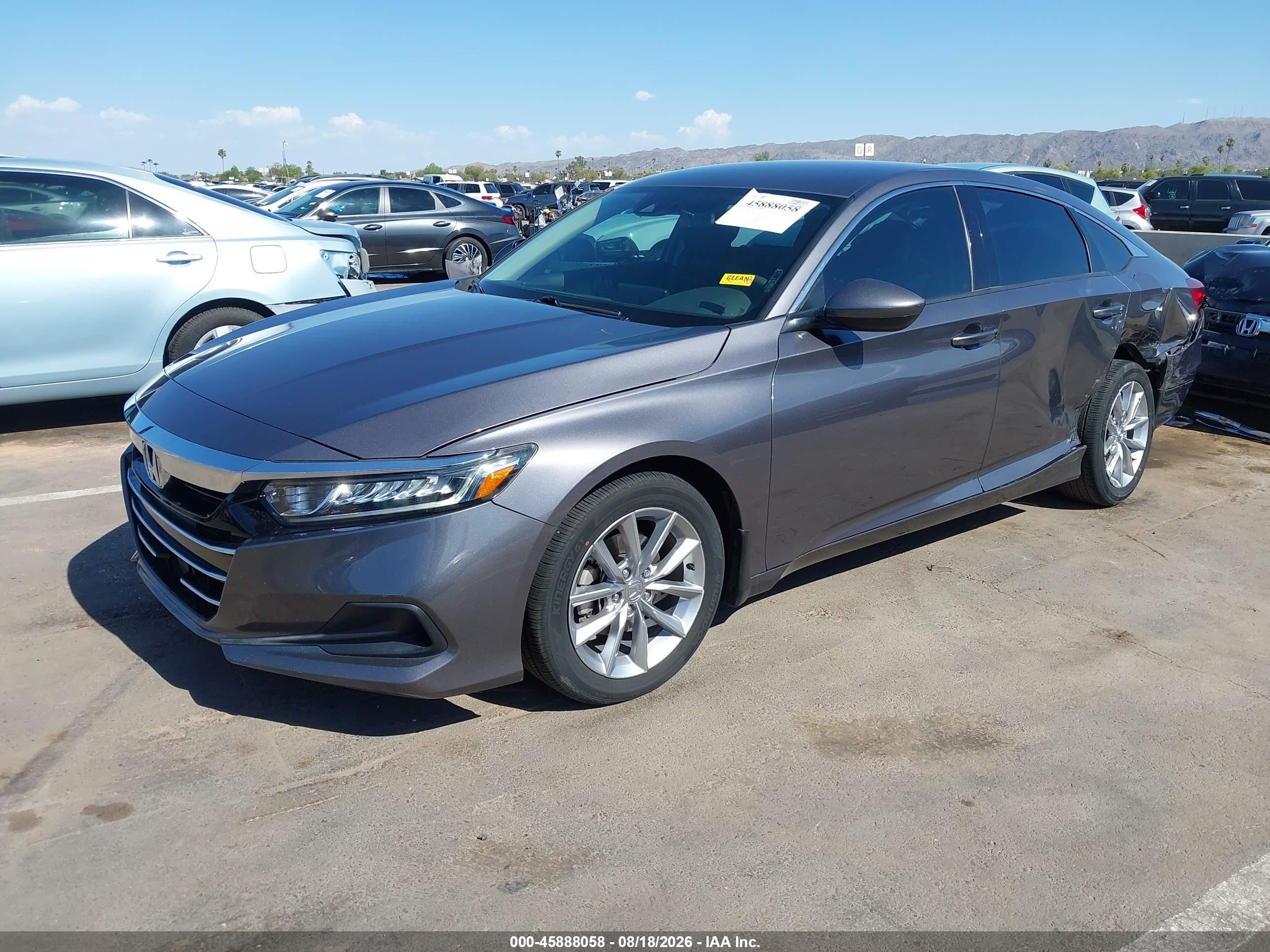 2021 Honda Accord Lx Gray vin: 1HGCV1F17MA054434