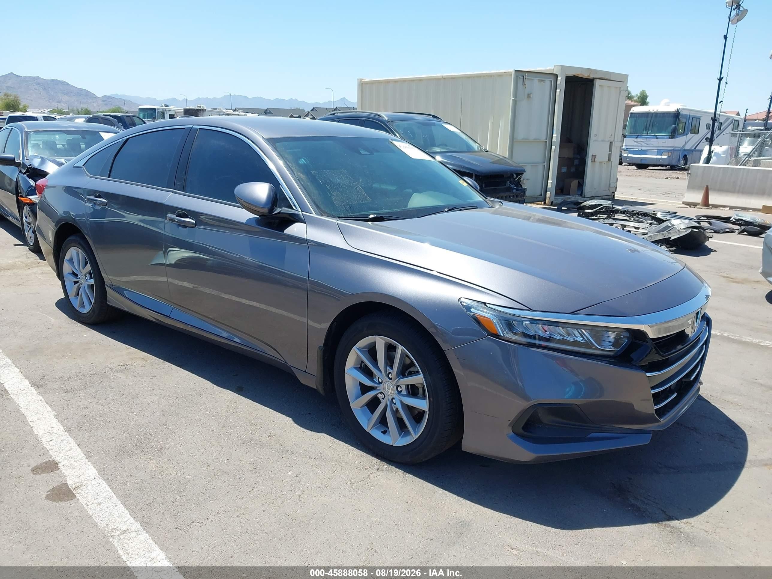 2021 Honda Accord Lx Gray vin: 1HGCV1F17MA054434