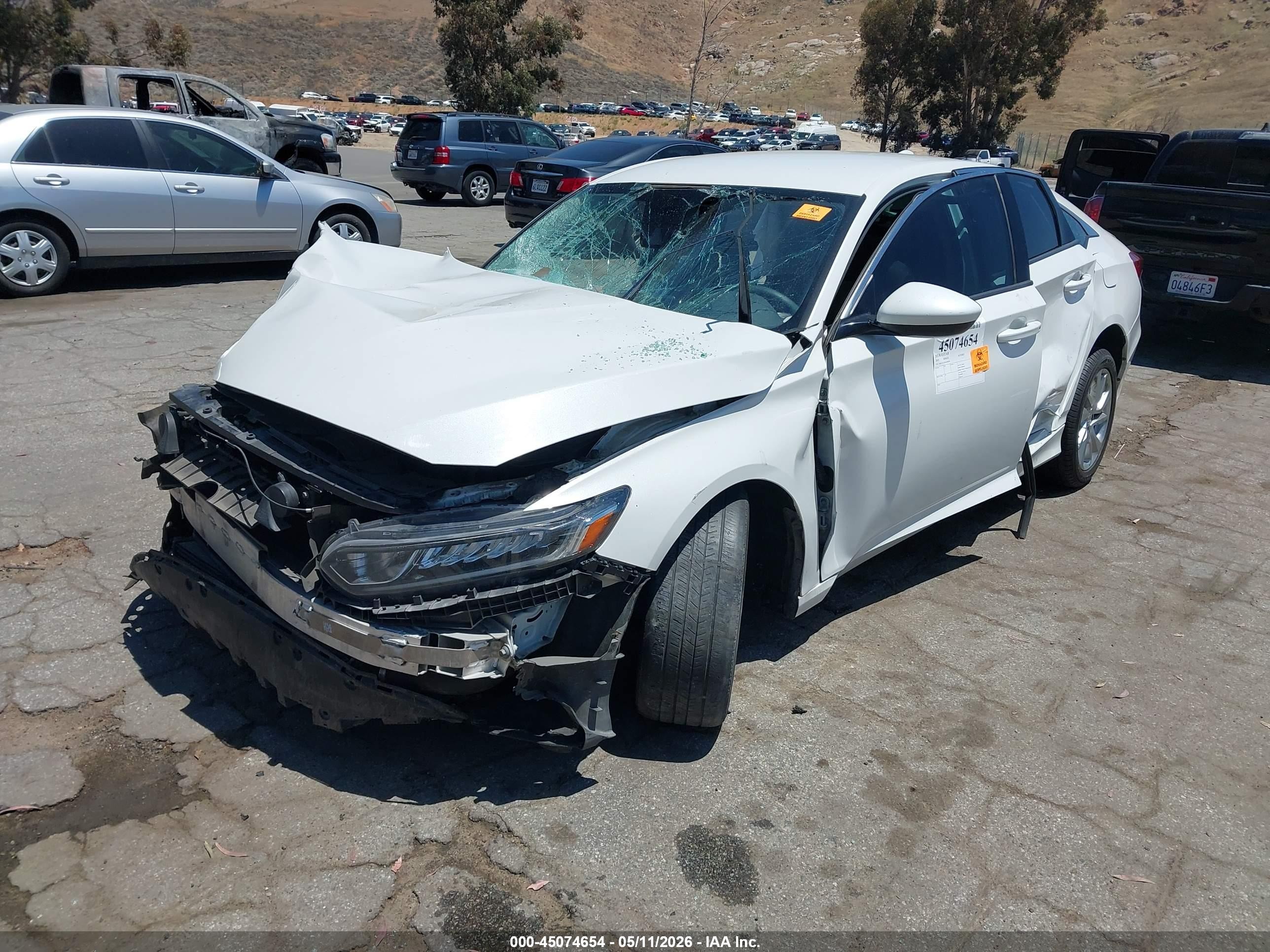 2019 Honda Accord Lx White vin: 1HGCV1F18KA036828