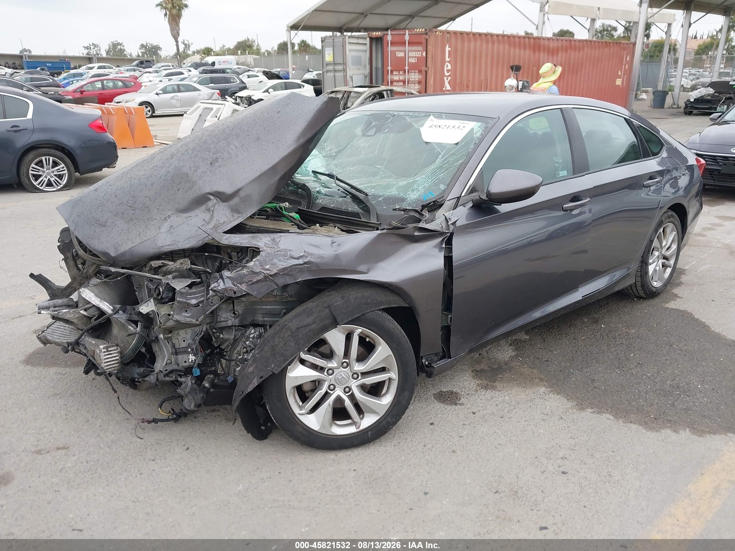 2019 Honda Accord Lx Gray vin: 1HGCV1F18KA044587