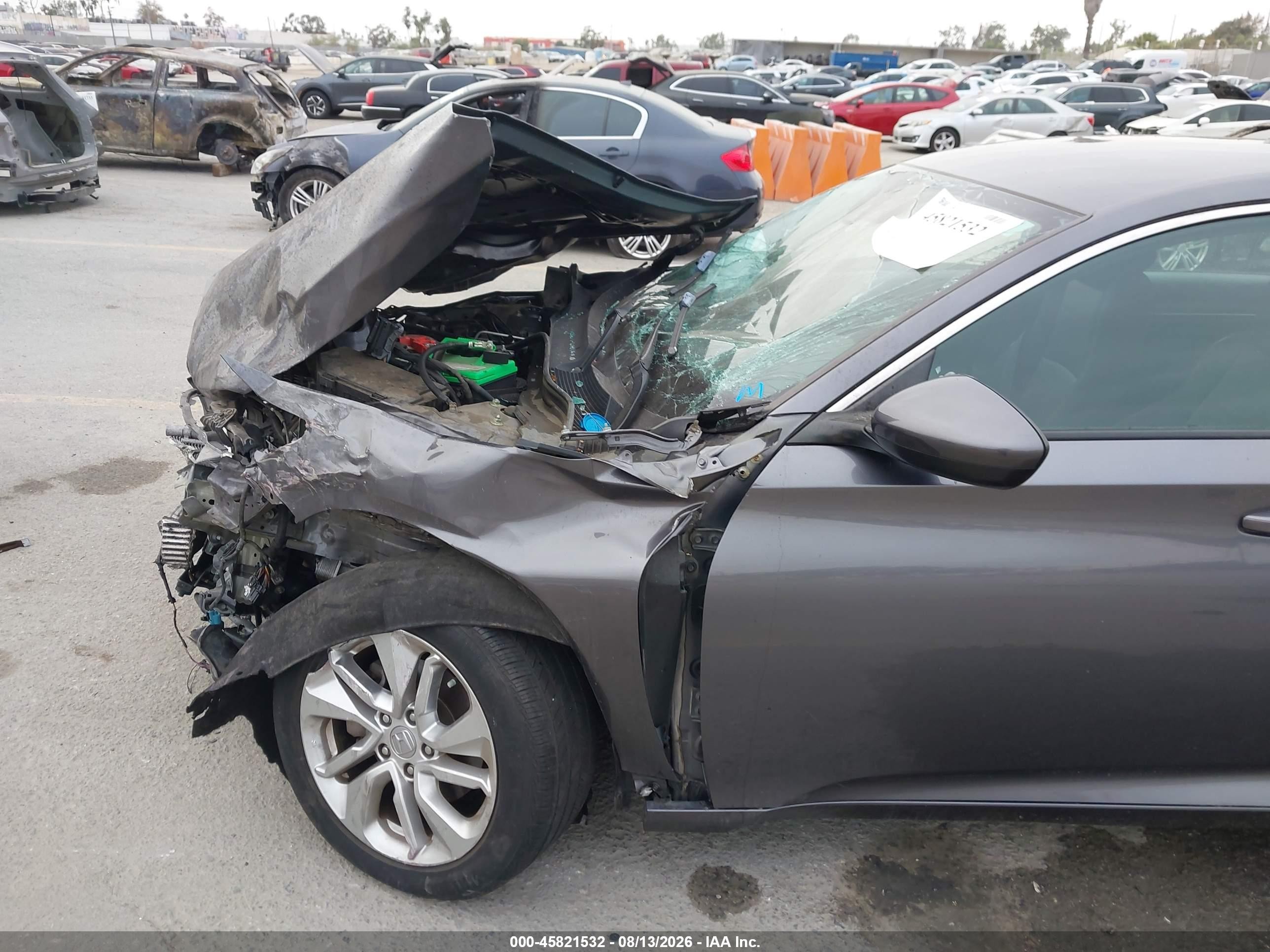 2019 Honda Accord Lx Gray vin: 1HGCV1F18KA044587