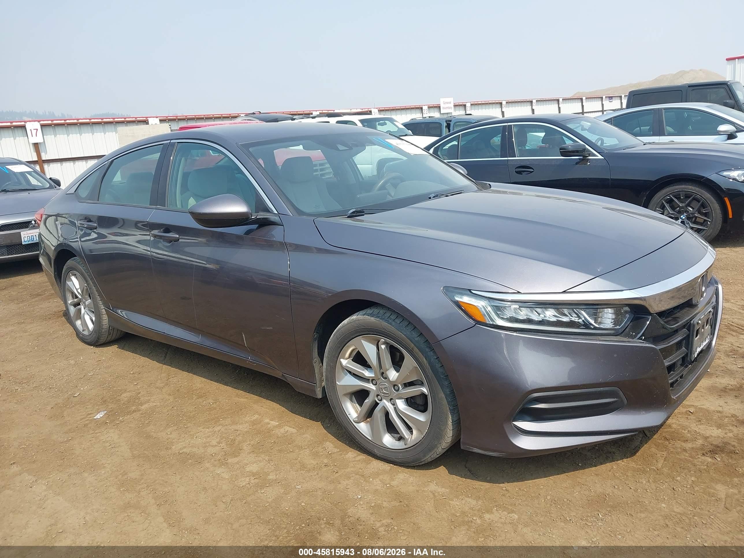 2018 Honda Accord Lx Gray vin: 1HGCV1F1XJA264201