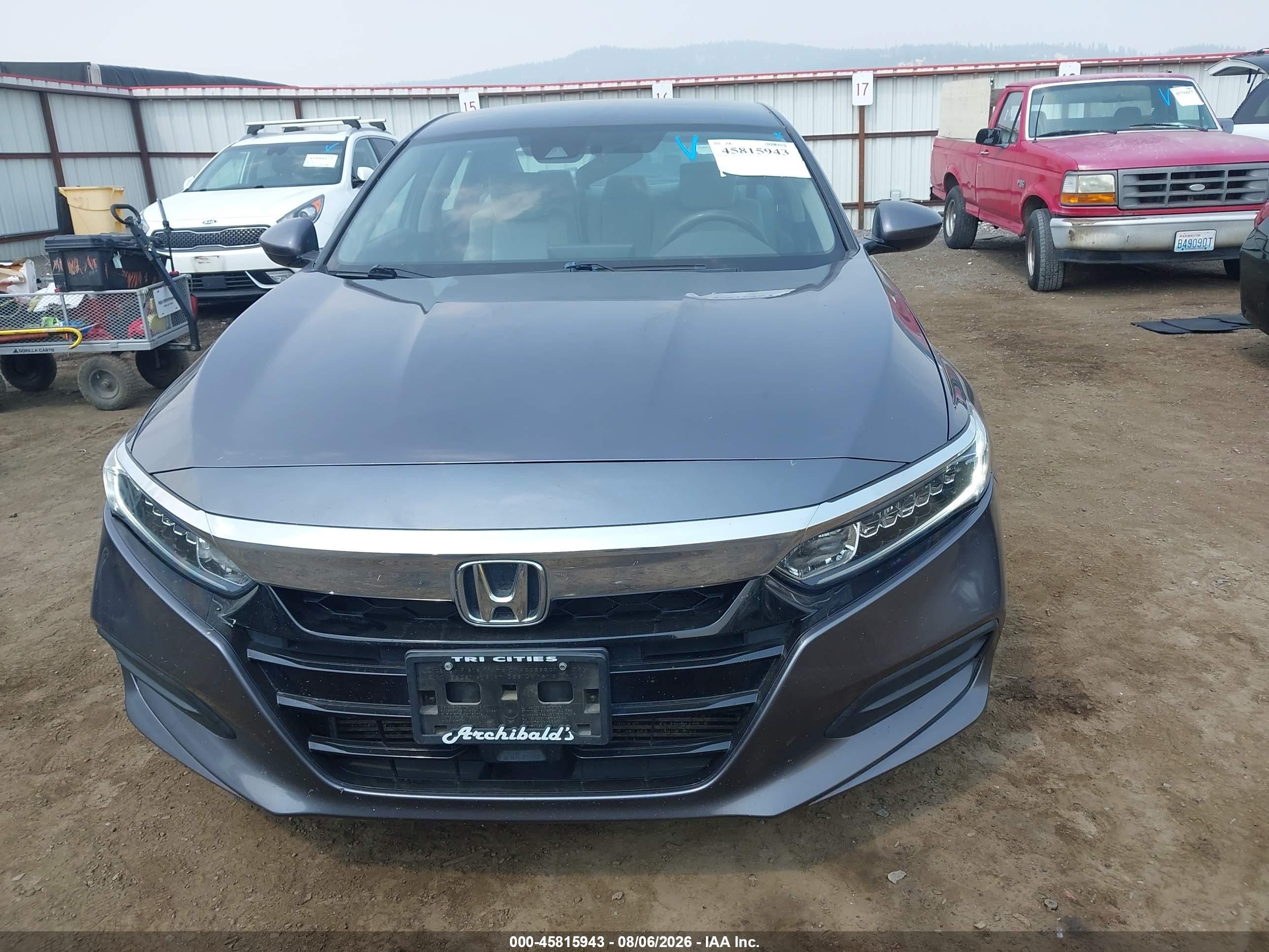 2018 Honda Accord Lx Gray vin: 1HGCV1F1XJA264201