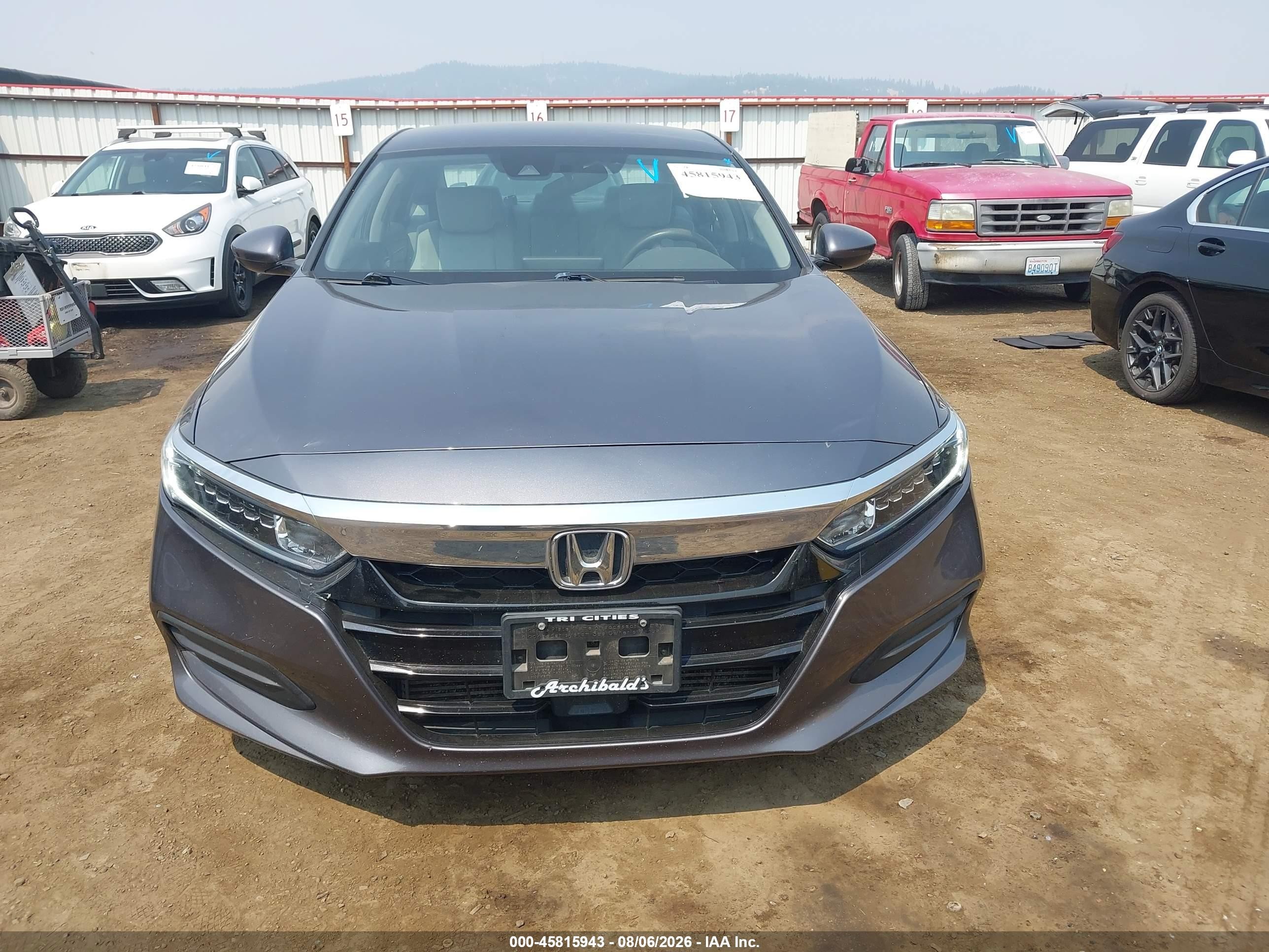 2018 Honda Accord Lx Gray vin: 1HGCV1F1XJA264201