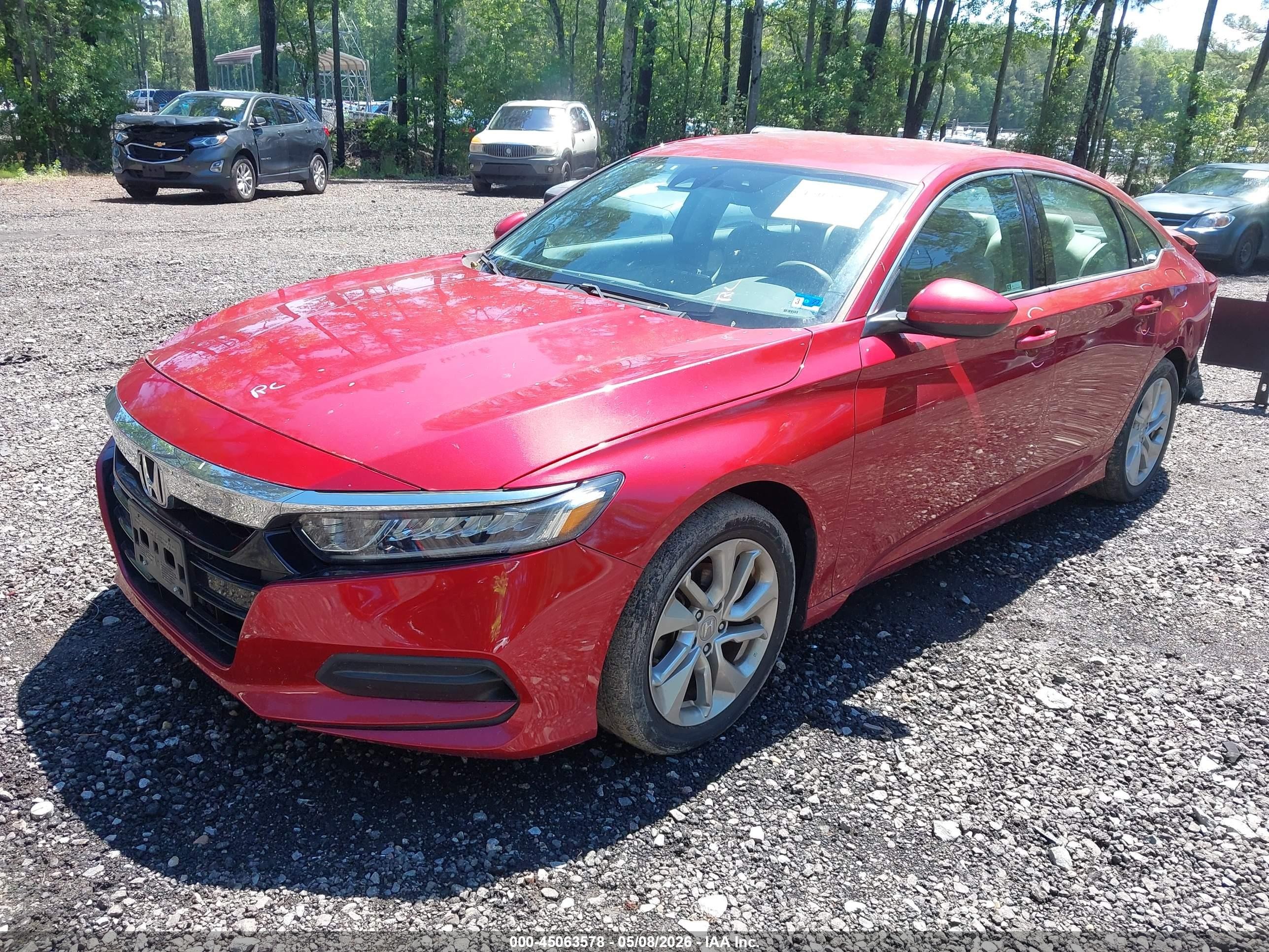 2019 Honda Accord Lx Красный vin: 1HGCV1F1XKA082421