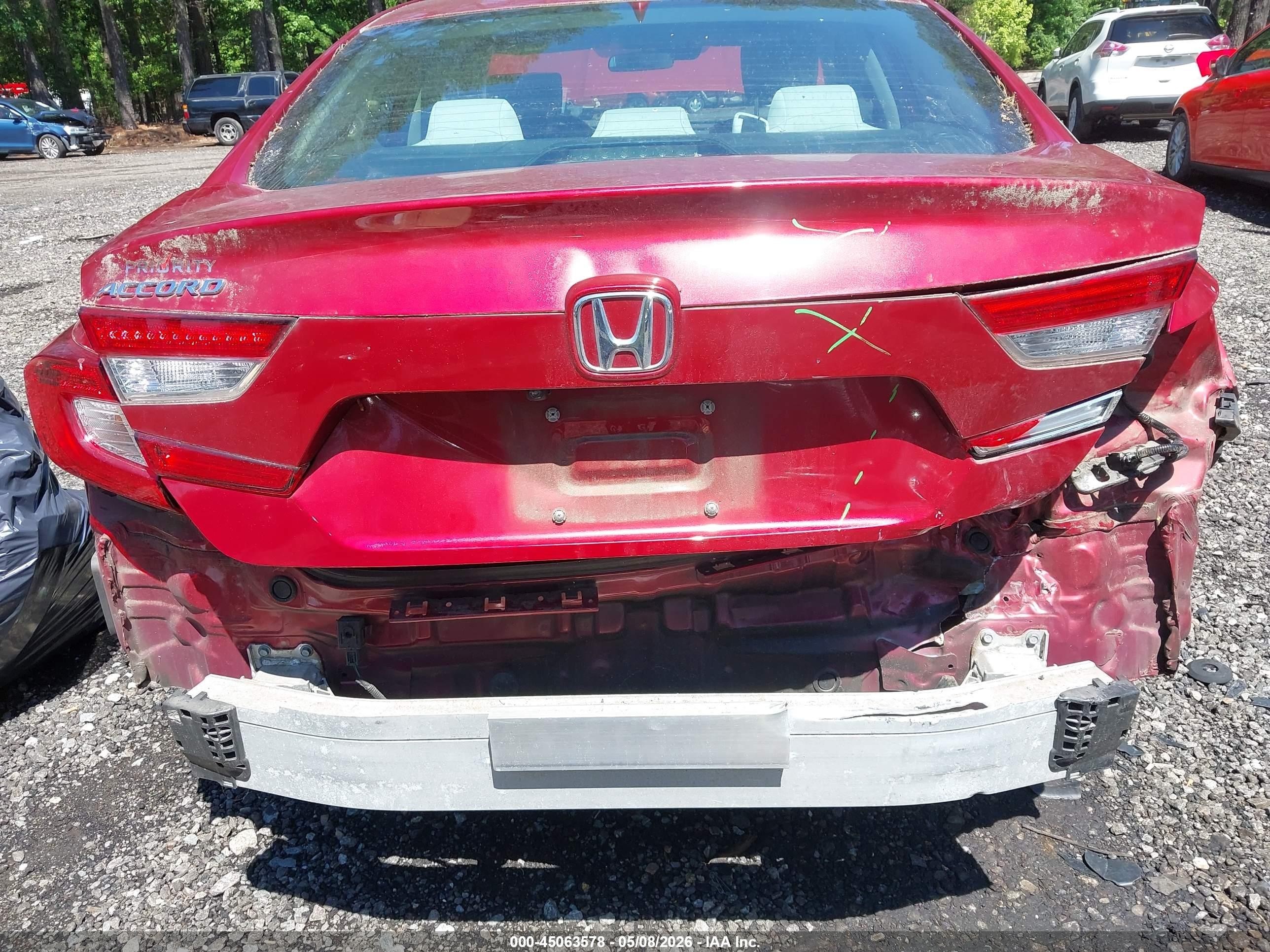 2019 Honda Accord Lx Красный vin: 1HGCV1F1XKA082421