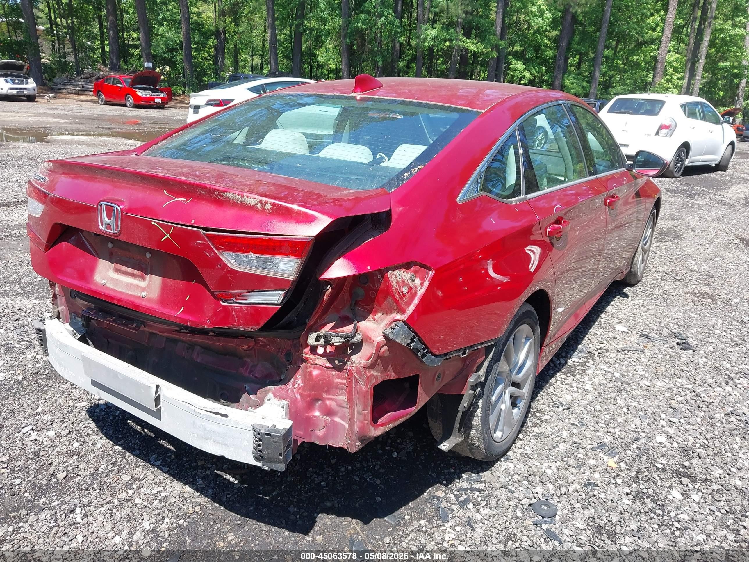2019 Honda Accord Lx Красный vin: 1HGCV1F1XKA082421