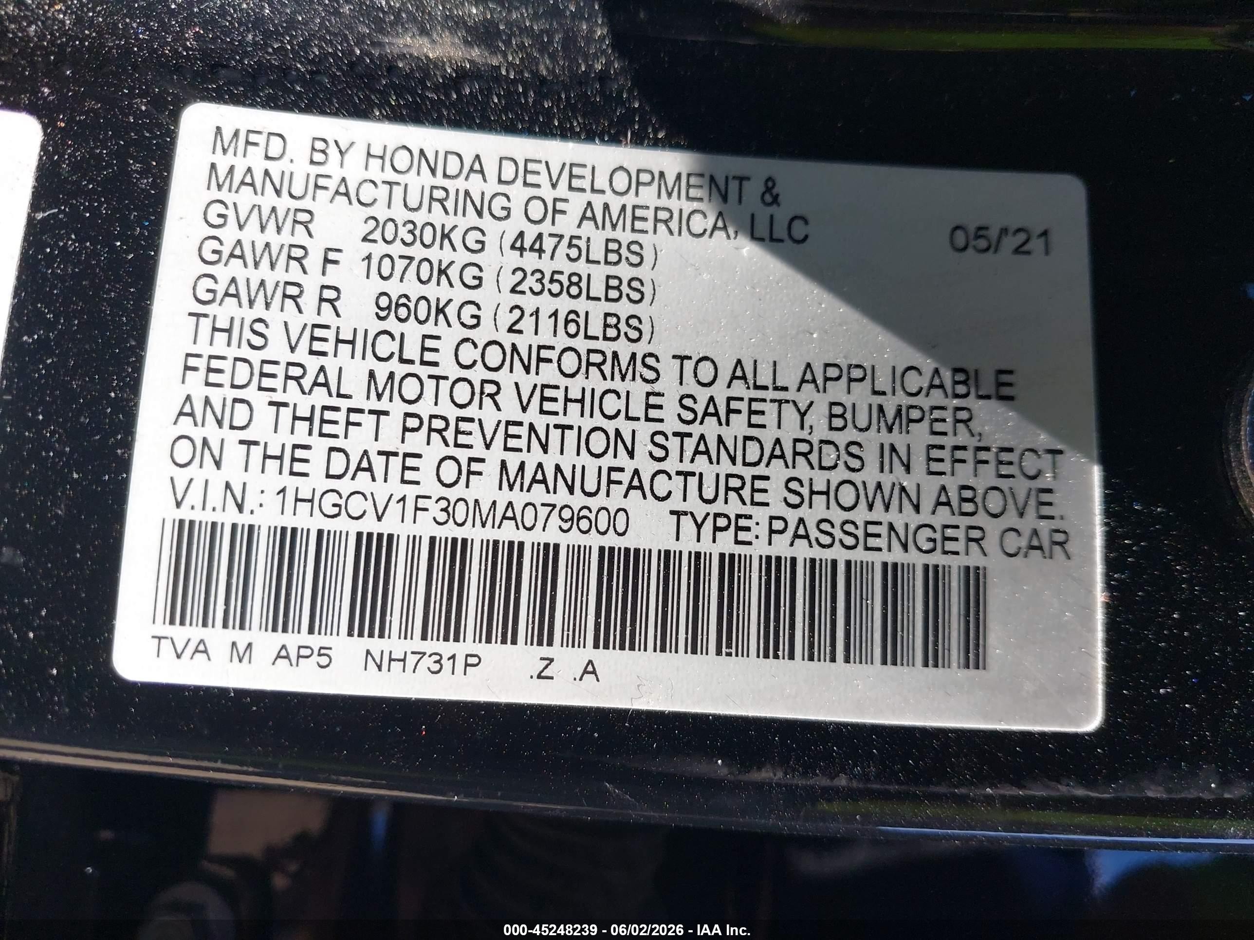 2021 Honda Accord Sport Black vin: 1HGCV1F30MA079600